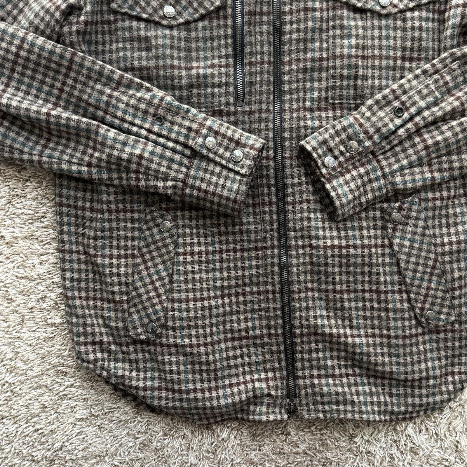 Balmain × Pierre Balmain × Vintage Vintage Pierre Balmain Italy Wool FullZip Jacket Brown Plaid Size US L / EU 52-54 / 3 - 6 Thumbnail