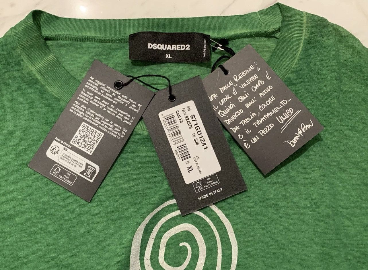 Dsquared2 Dsquared2 Printed T-shirt Green XL cool Fit Cotton Size US XL / EU 56 / 4 - 9 Thumbnail