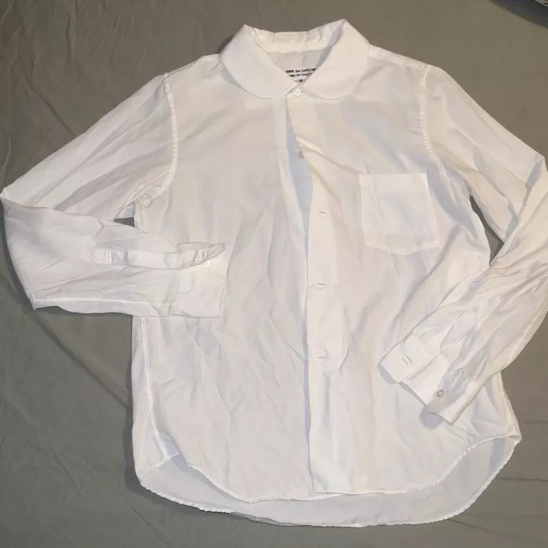 Comme Des Garcons White shirt with gold ingot collar and d
