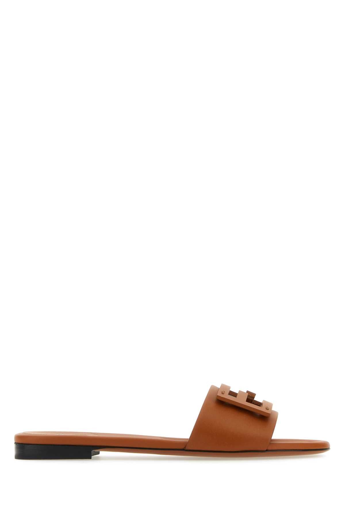Fendi Caramel Leather Baguette Slippers Size US 6.5 / IT 36.5 - 1 Thumbnail