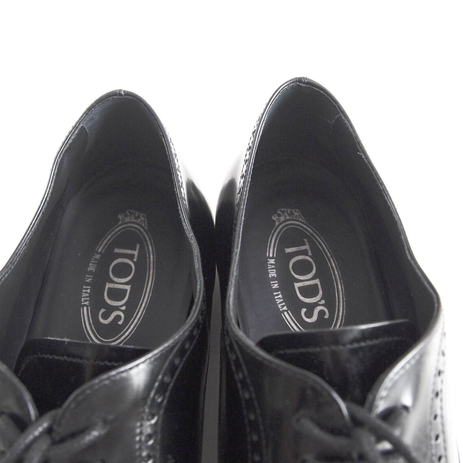 Tod's TODs Cap Toe Oxfords Black Leather Size US 11 EU 44 $820 Size US 11 / EU 44 - 8 Thumbnail
