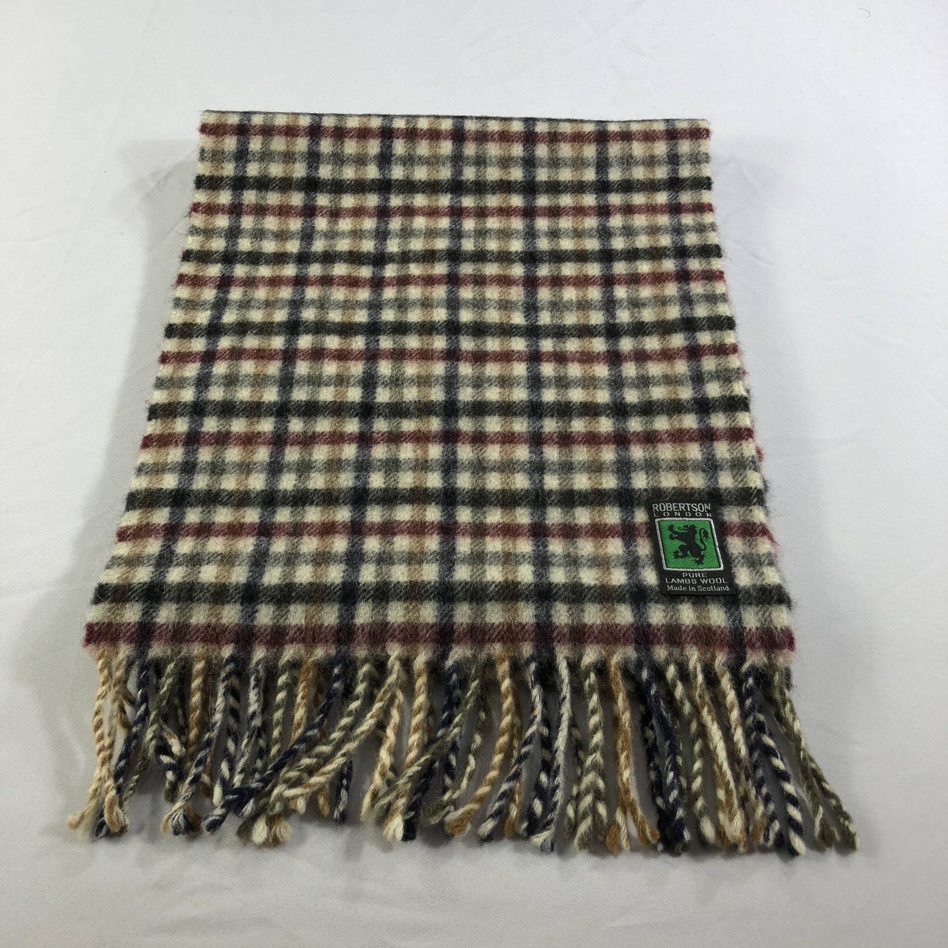 Vintage Robertson Gingham Wool Scarf Muffler V1390 Size ONE SIZE - 2 Thumbnail