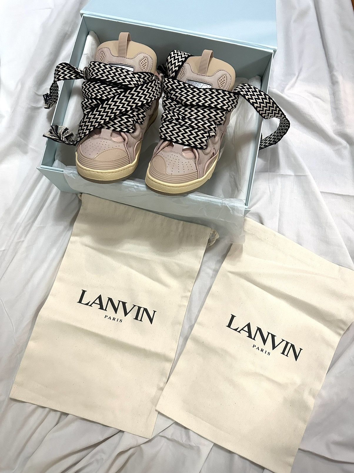 image of Lanvin Curb Sneaker Rose Pâle in Pink, Men's (Size 9)