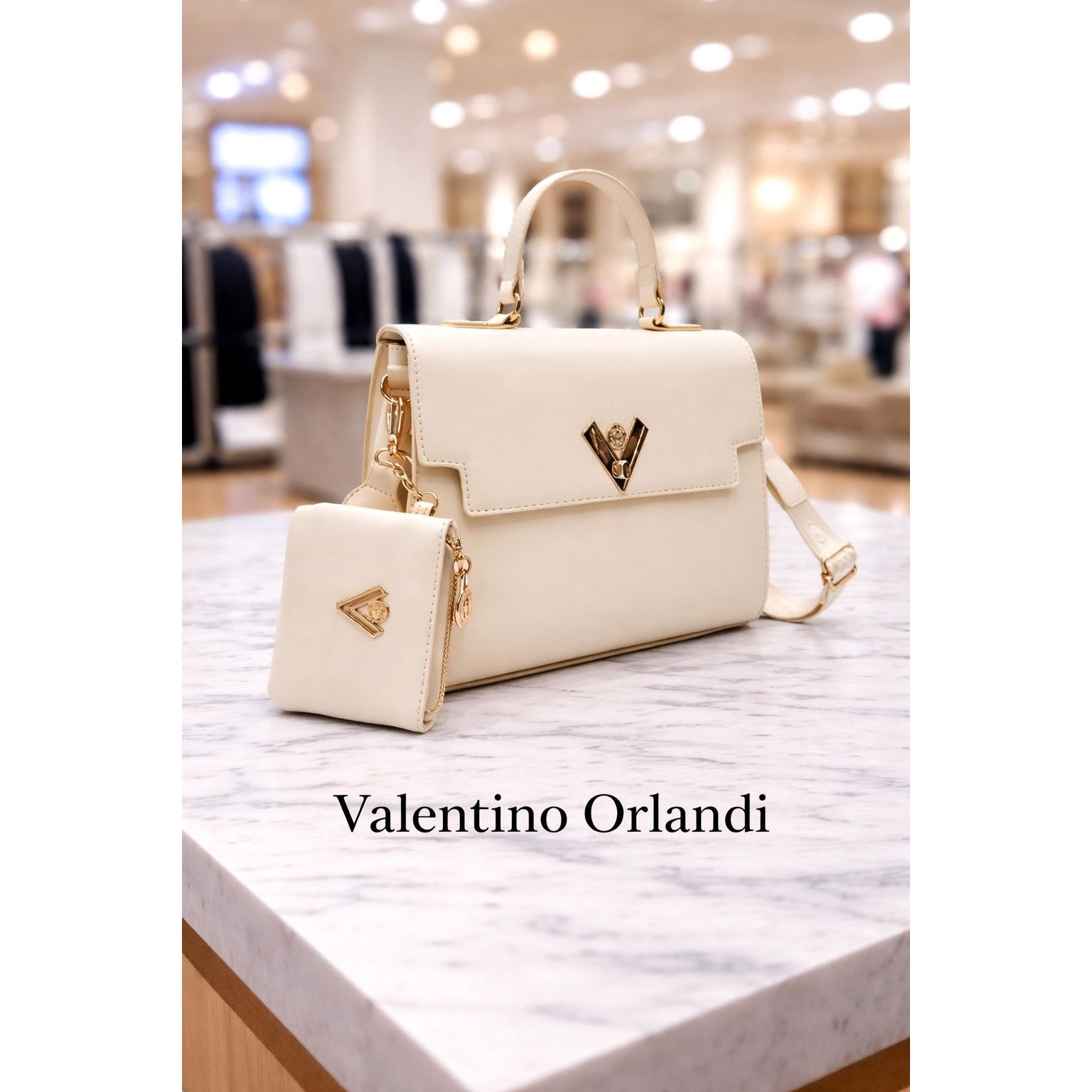 Other Valentino Orlandi Satchel Logo Bag Matching Wallet Beige Size ONE SIZE - 1 Thumbnail