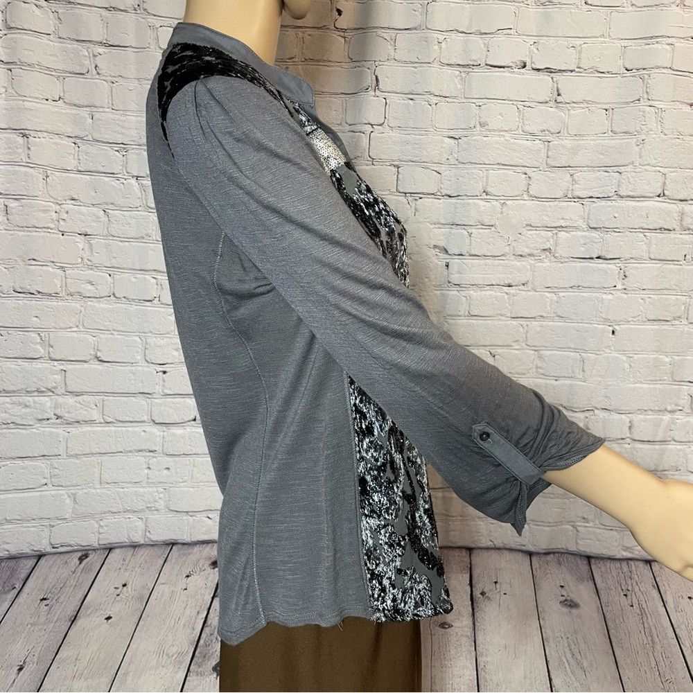 Anthropologie Anthropologie Kitsalano TINY Velvet Silk Blend Burnout Grey Size S / US 4 / IT 40 - 5 Thumbnail