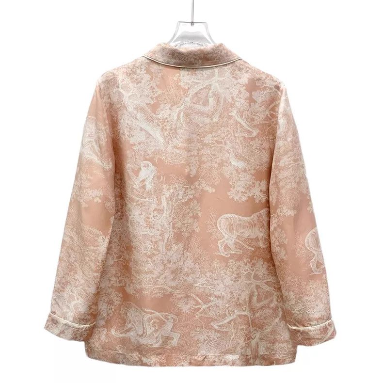 Dior Dior Pink animal jungle printed mulberry silk lapel single Size 4XL / US 24-26 - 2 Thumbnail