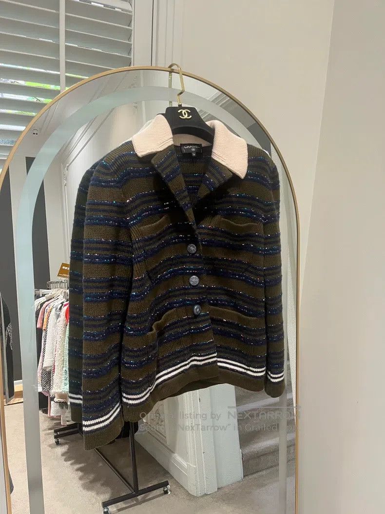 Chanel Chanel 20C Station Blue and Green Striped Coat Size XS / US 0-2 / IT 36-38 - 1 Thumbnail