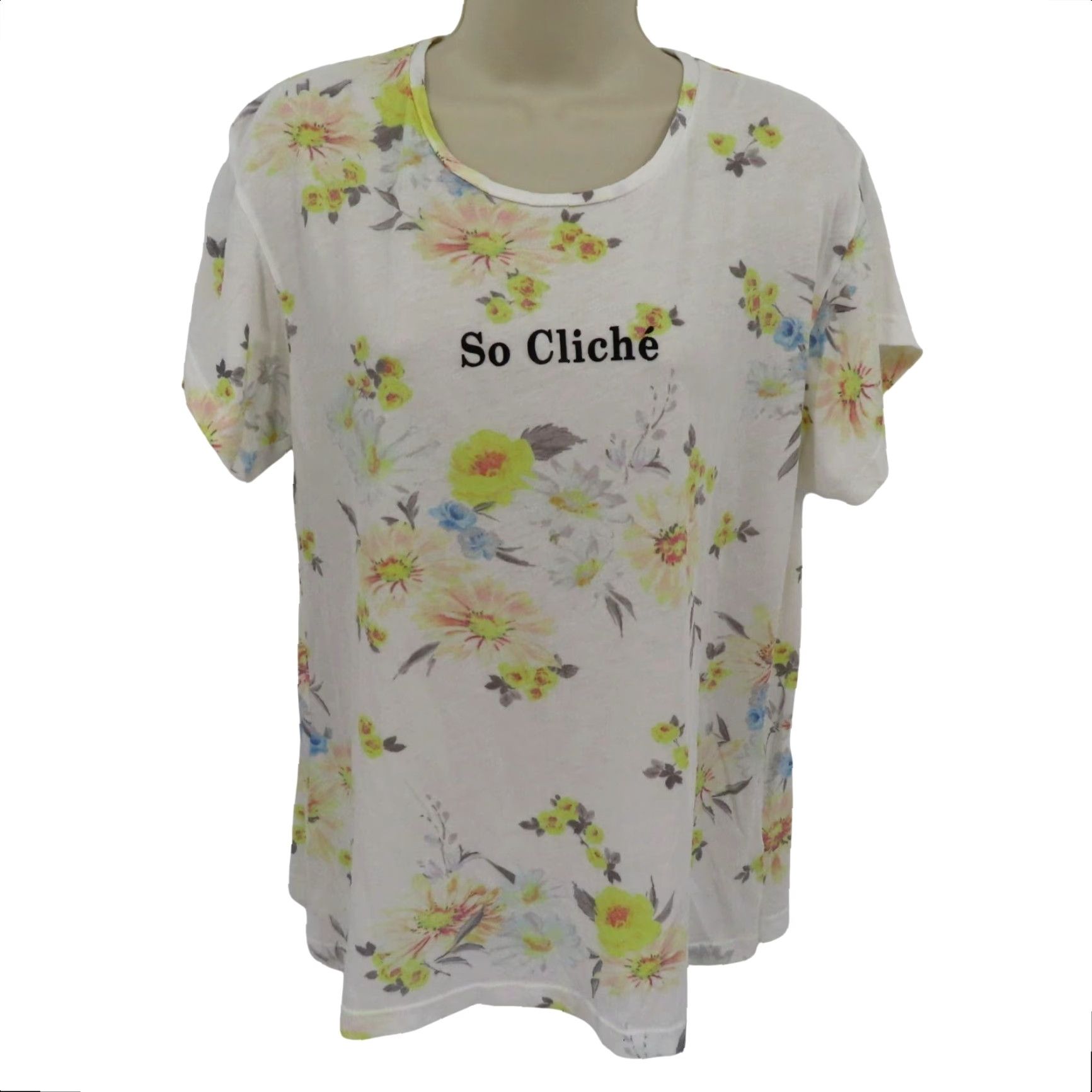 Wildfox Wildfox Shirt Women XS So Cliche Floral Rose Yellow Blue Top Size XS / US 0-2 / IT 36-38 - 2 Thumbnail