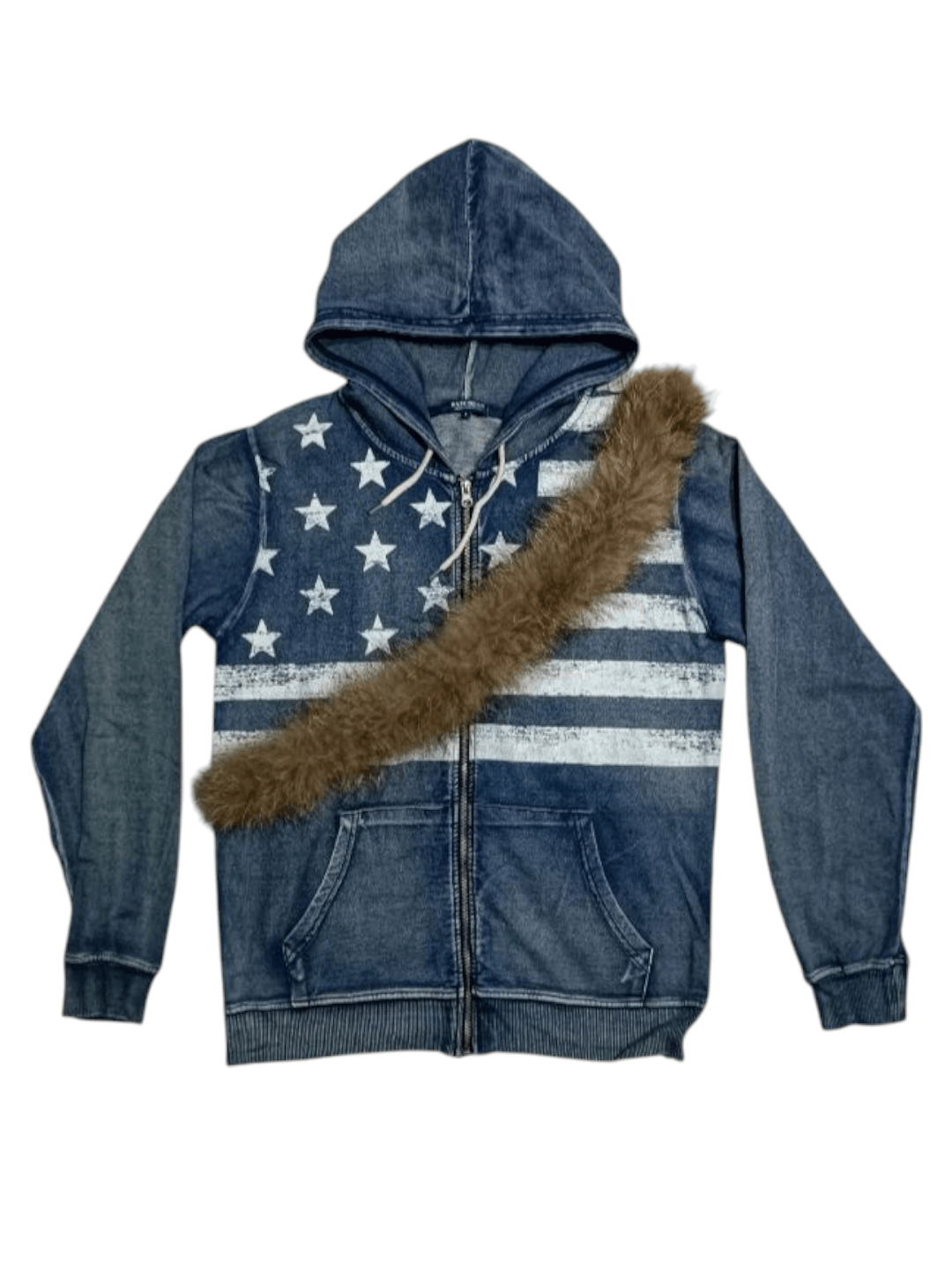Japanese Brand 💥 Need Gone 💥 Sweater Zip Up Hoodie Fur American Flag Size US L / EU 52-54 / 3 - 5 Thumbnail