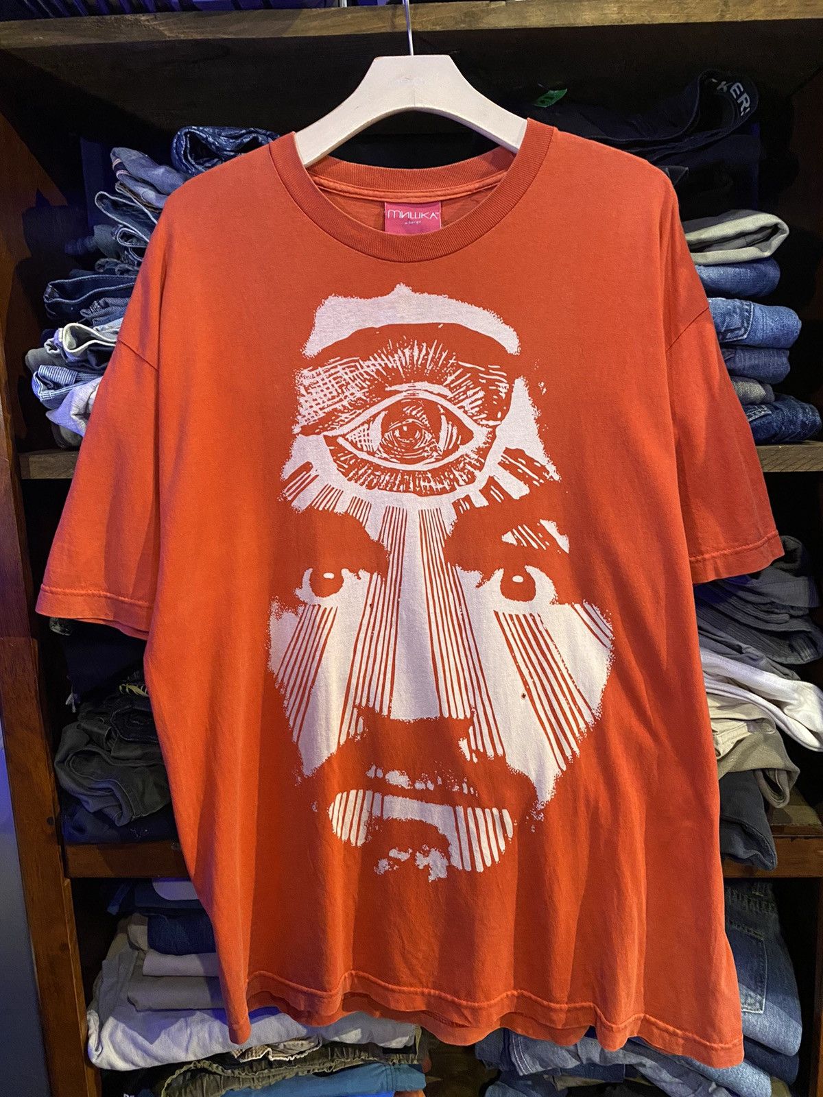 image of Y2K Mishka Charles Mason Third-Eye in Pink/Red, Men's (Size XL)
