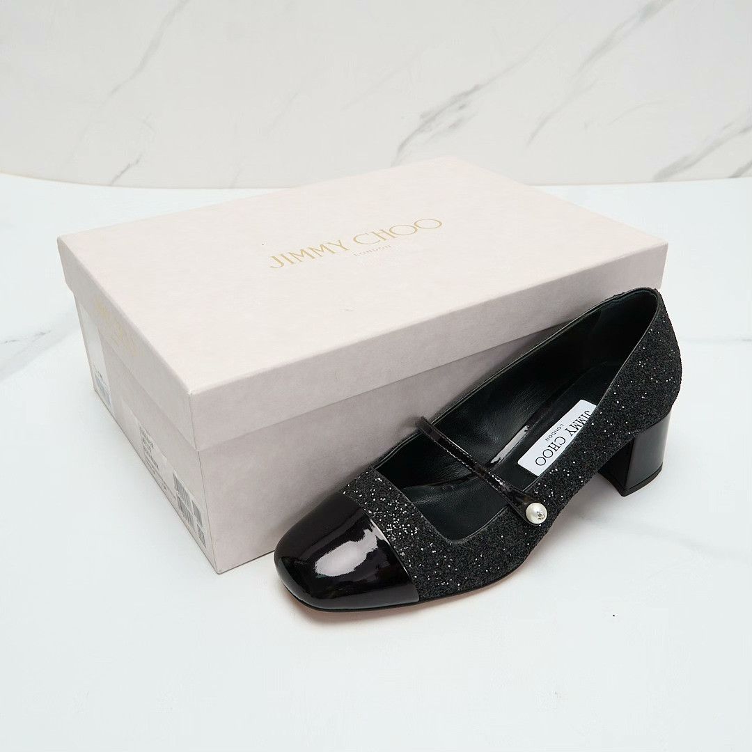 Jimmy Choo Jimmy Choo Elisa 45 Sequin Heels Size US 7 / IT 37 - 1 Thumbnail