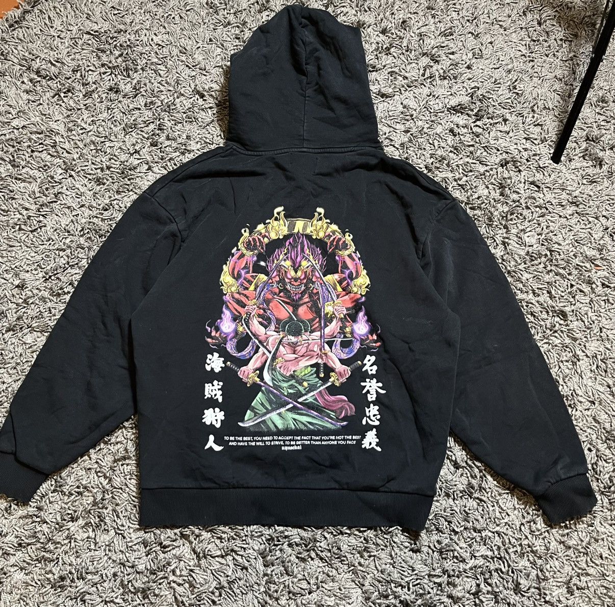 Anime NYUSEKAI ONE PIECE ZORO ANIME VINTAGE FADED COTTON HOODIE Size US M / EU 48-50 / 2 - 1 Thumbnail