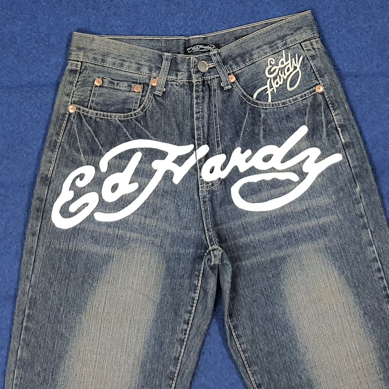 Ed Hardy Vintage Ed Hardy Christian Audigier Custom Logo Jeans C272N1 Size US 31 - 2 Thumbnail