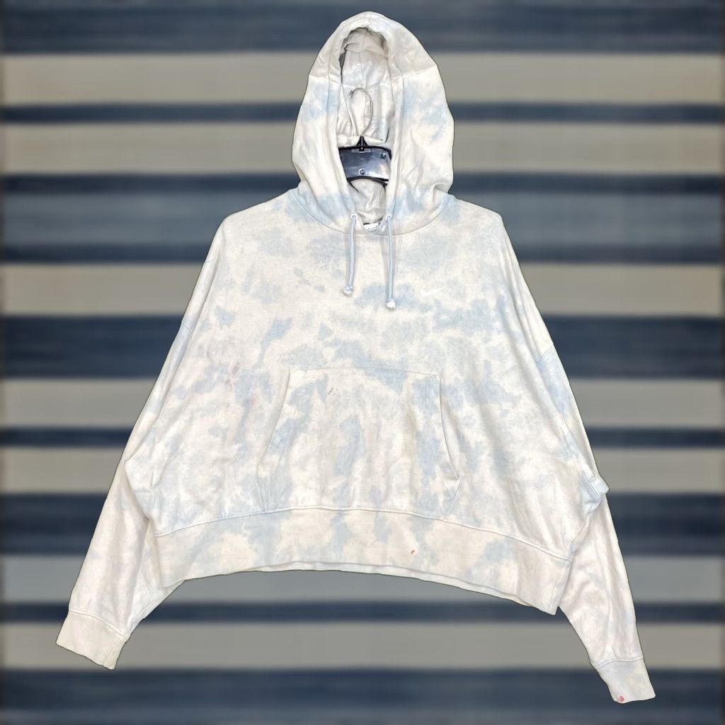 Nike Nike Hoodie Women Large Multicolor Tie-Dye Cropped Heavyweight Pullover Activewear Logo Embroidered Size L / US 10 / IT 46 - 1 Thumbnail