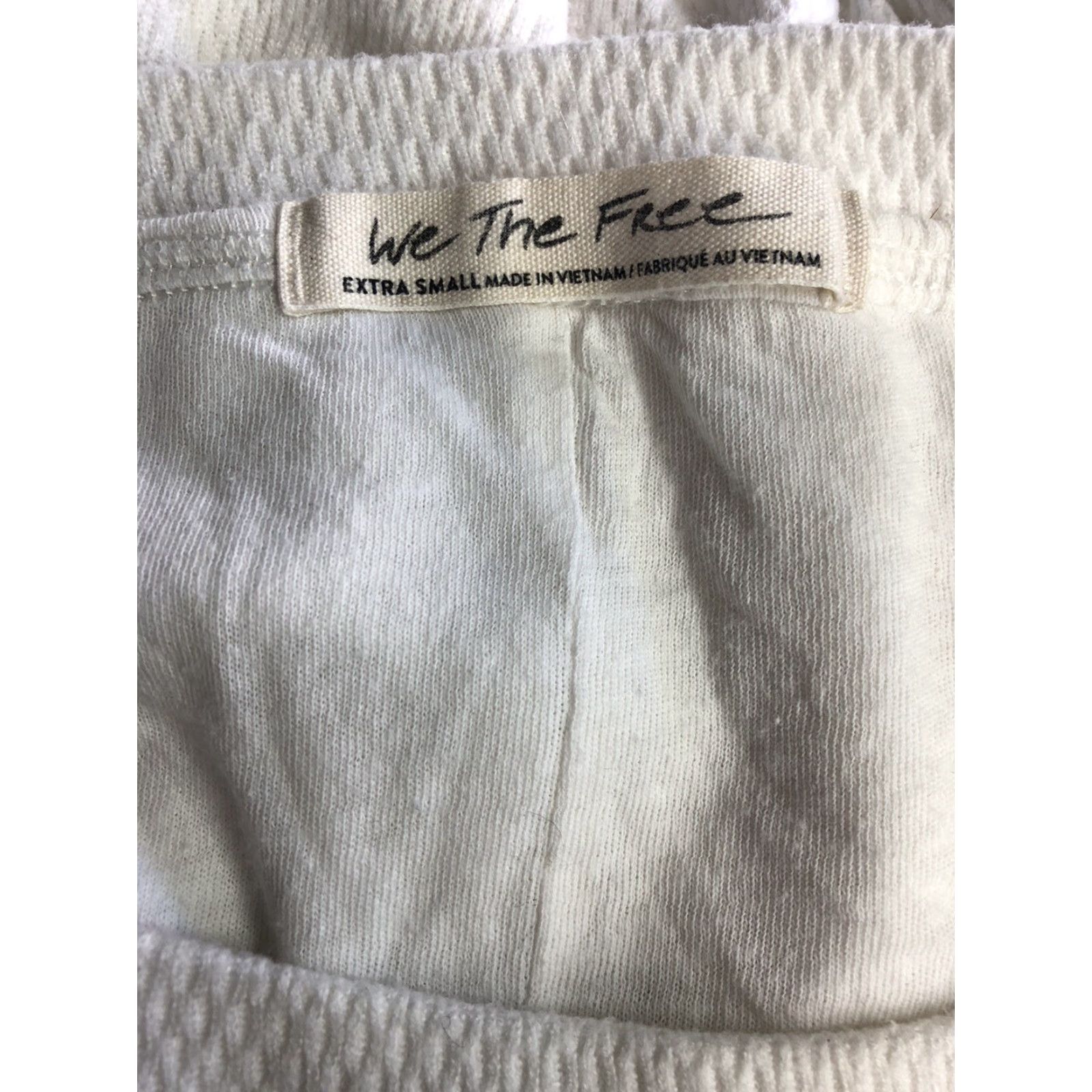 Vintage We The Free Sweater White Cropped XS Cotton Crewneck Beach Women Pullover Size XS / US 0-2 / IT 36-38 - 6 Thumbnail