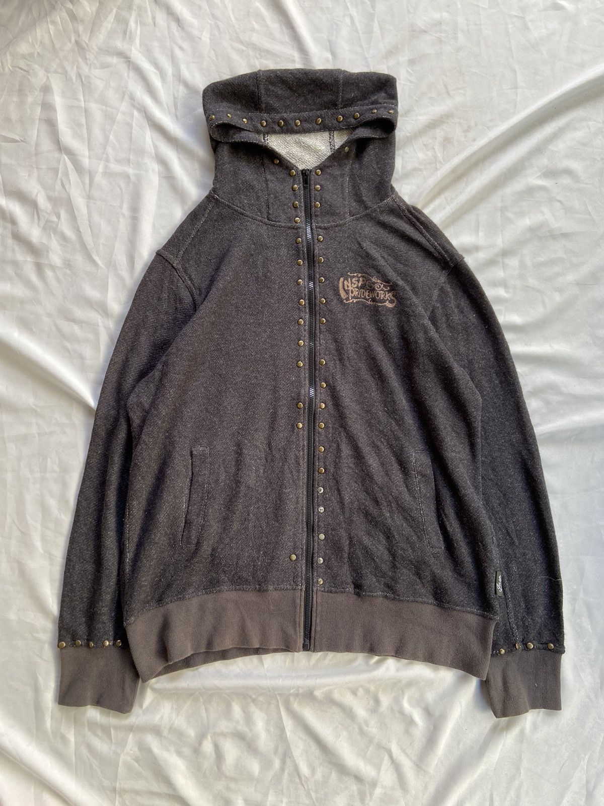Japanese Brand INSP PUNK LIVE IN PEACE WITH THE EARTH ZIP HOODIE Size US XL / EU 56 / 4 - 1 Thumbnail