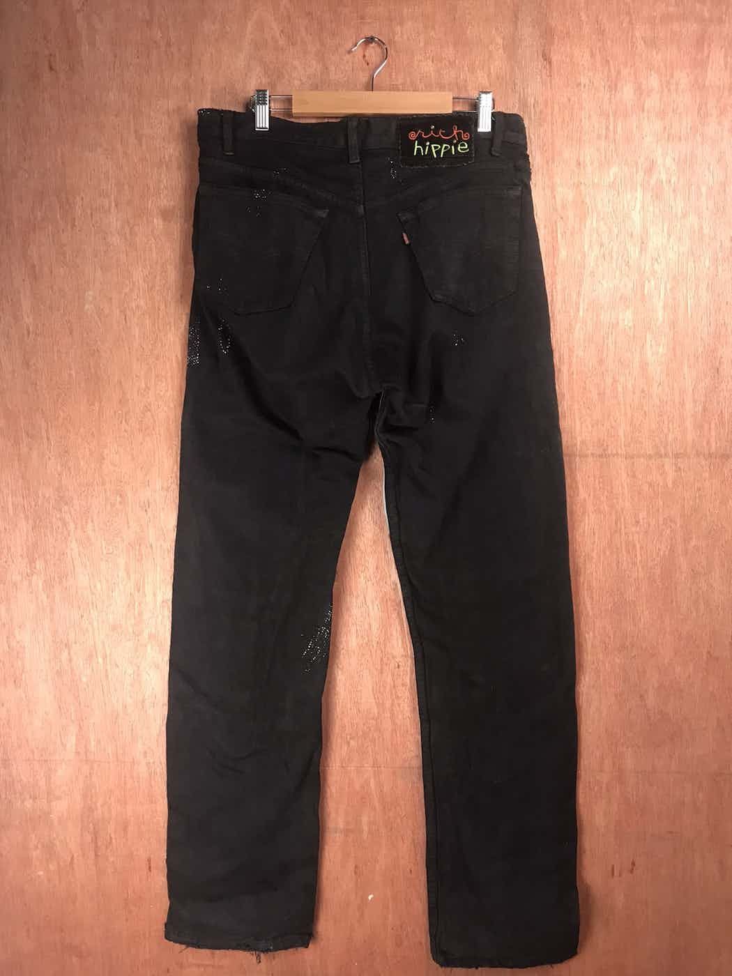 Levi's DLL Hippie Levis Black patchwork vintage Denim Pants #A2616 Size US 32 / EU 48 - 8 Thumbnail