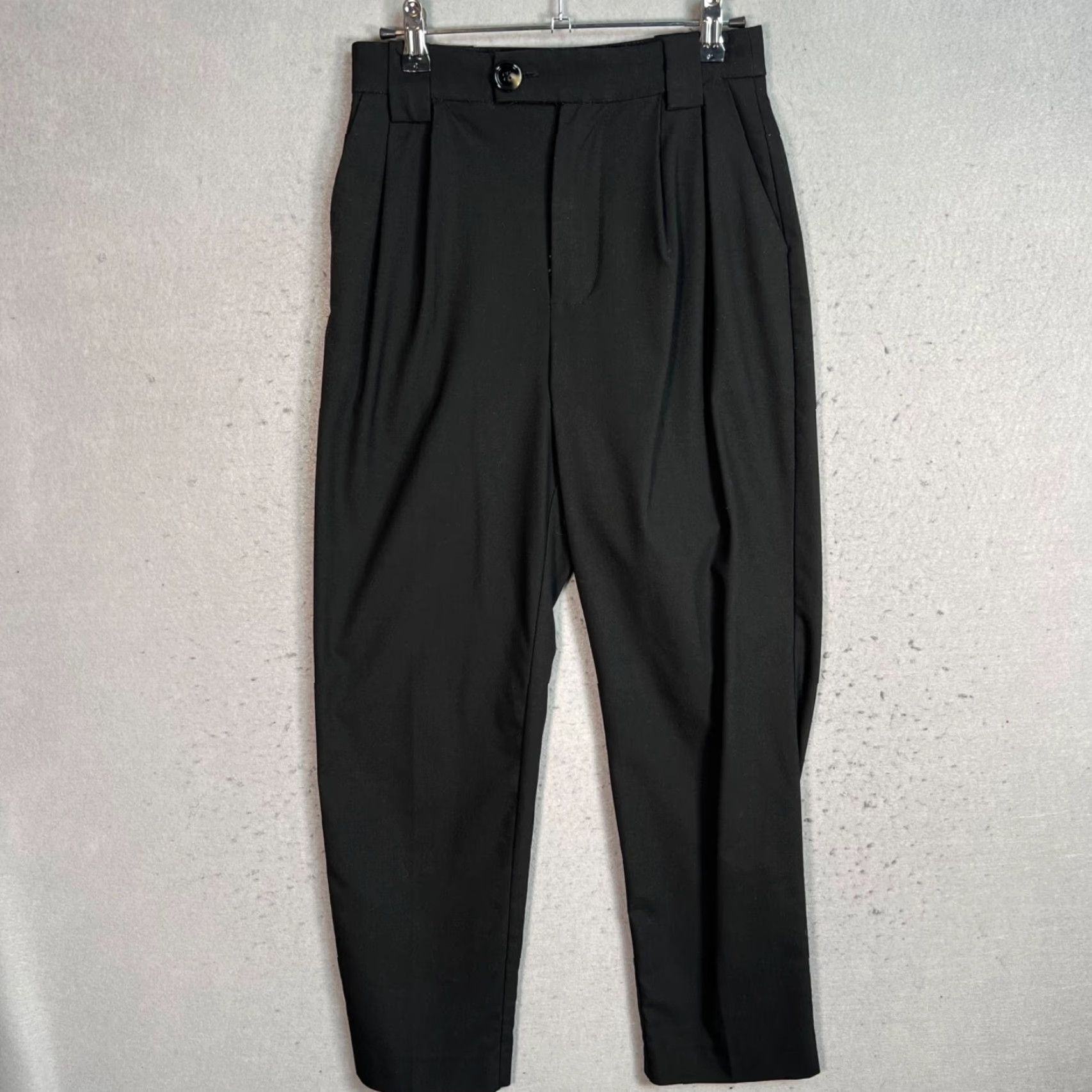 Mango Mango High-Waisted Black Tailored Pants Size 1 Pleated Womens Size 25" / US 0 / IT 36 - 2 Thumbnail
