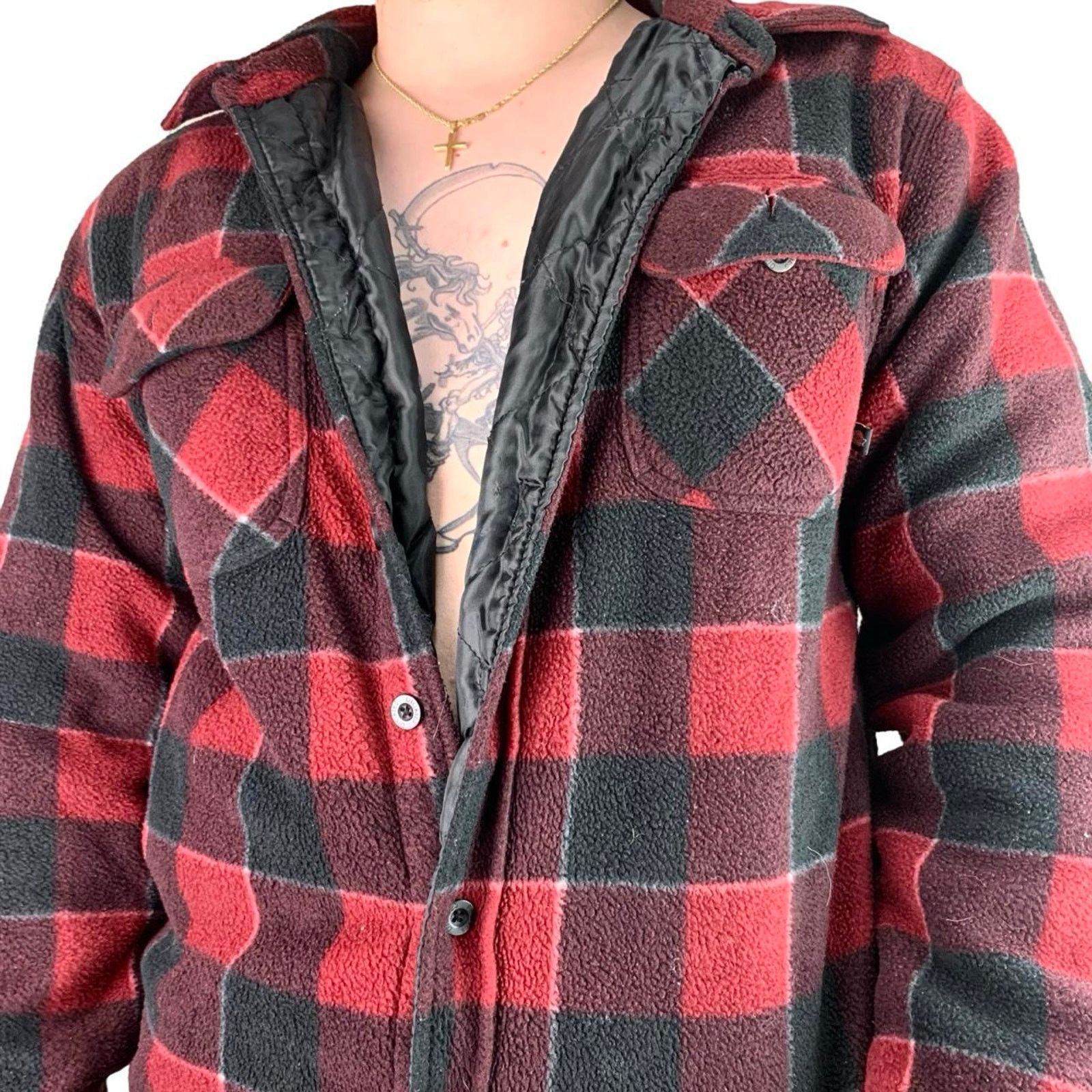 Dickies × Vintage Vintage Dickies Plaid Quilted Fleece Button Up Flannel Size US M / EU 48-50 / 2 - 1 Thumbnail