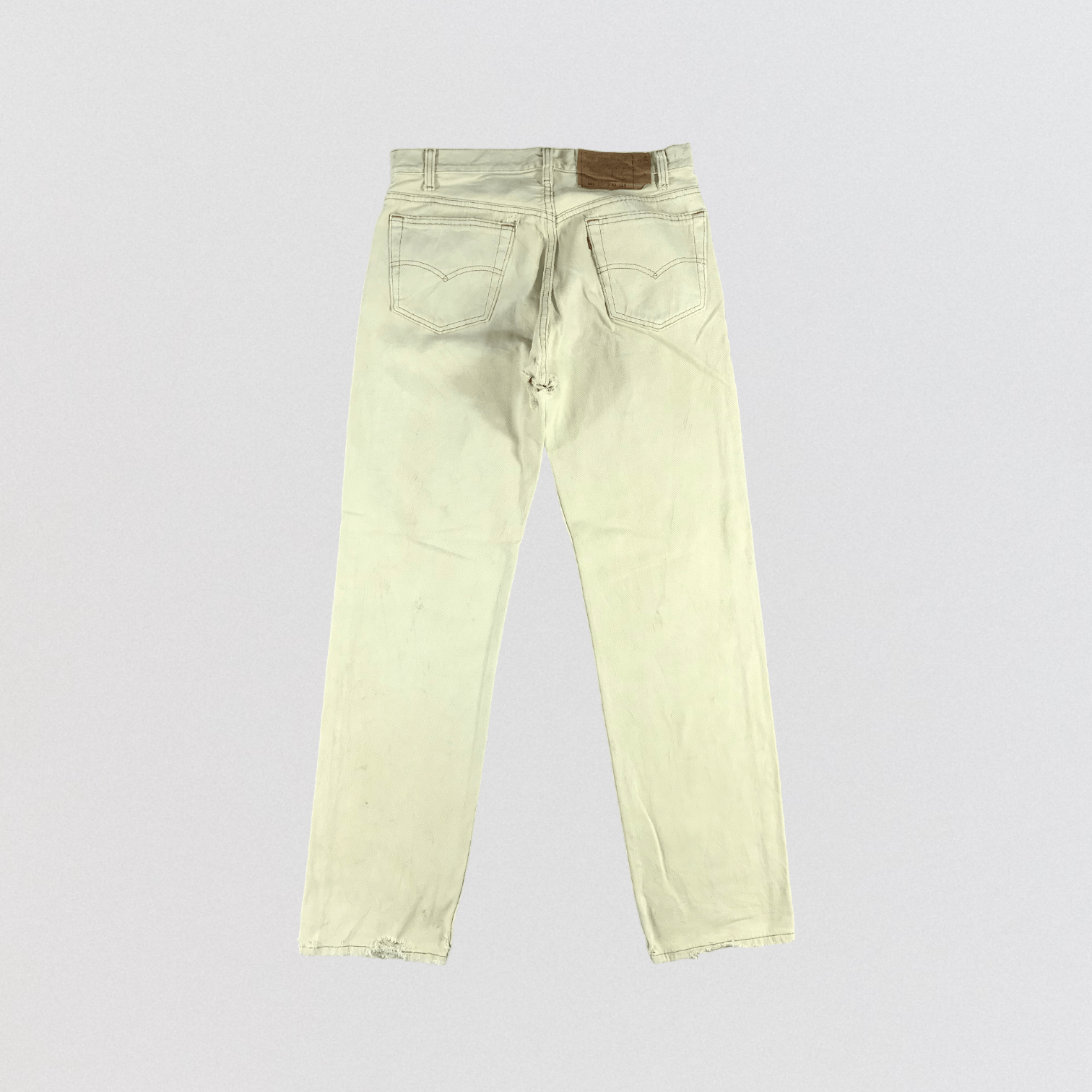 Levi's × Vintage 90s Vintage White Cream Levis 501 Jeans-JM2428 Size US 33 - 2 Thumbnail