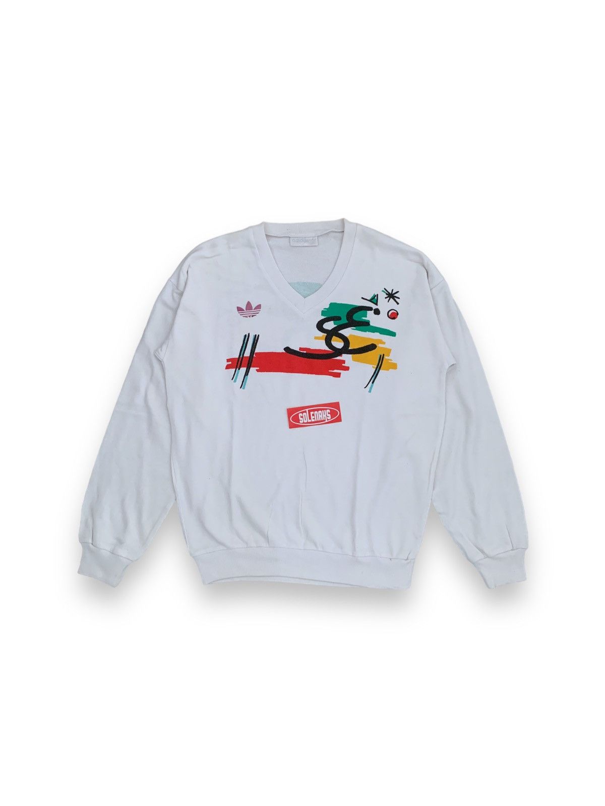 image of Vintage Adidas Stefan Edberg 1980S Sweatshirt in White, Men's (Size Medium)