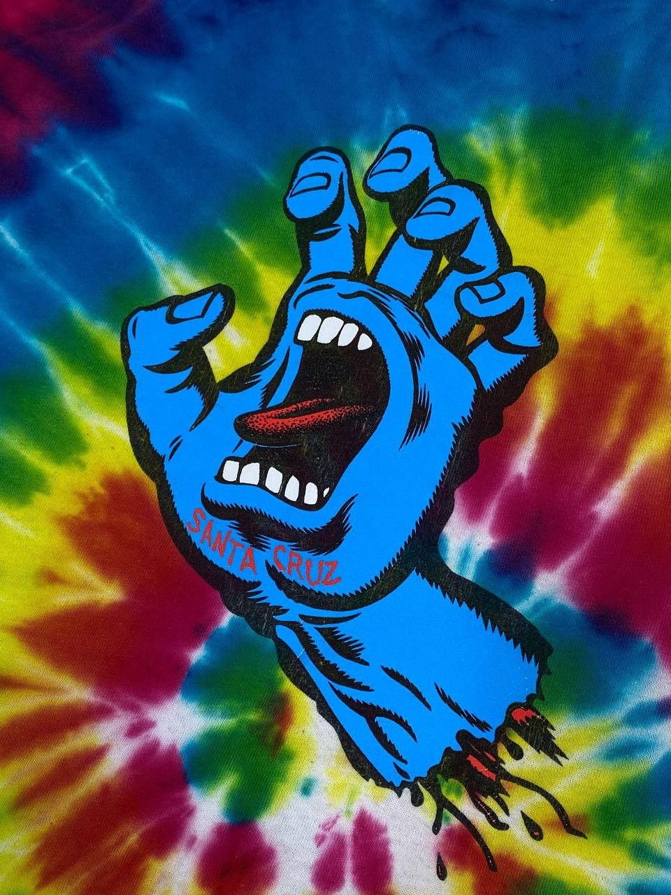 Santa Cruz Skateboards Vintage Santa Cruz Skateboards Hand Print Tie Dye T-Shirt Size US M / EU 48-50 / 2 - 9 Thumbnail