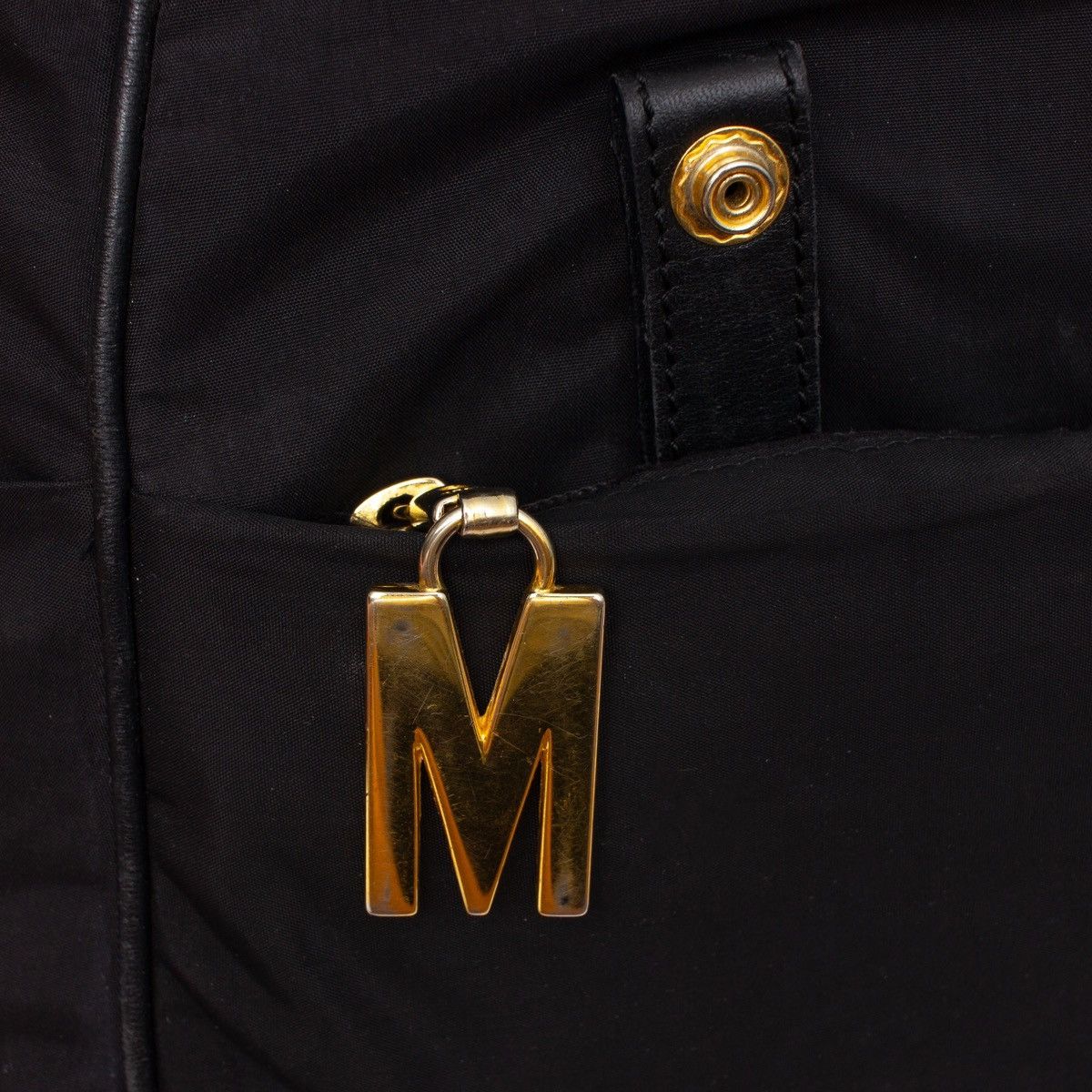 Moschino × Vintage VTG MOSCHINO Redwall Black Nylon/ Leather Trim Backpack Size ONE SIZE - 10 Thumbnail