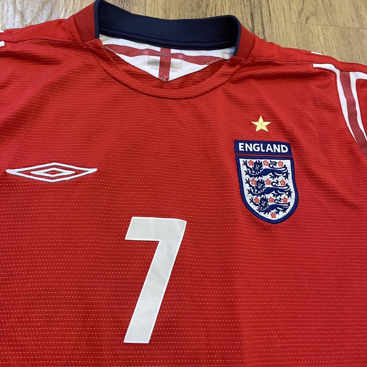 Umbro 2004-06 Beckham Umbro England Away y2k 2000s Size US L / EU 52-54 / 3 - 4 Thumbnail