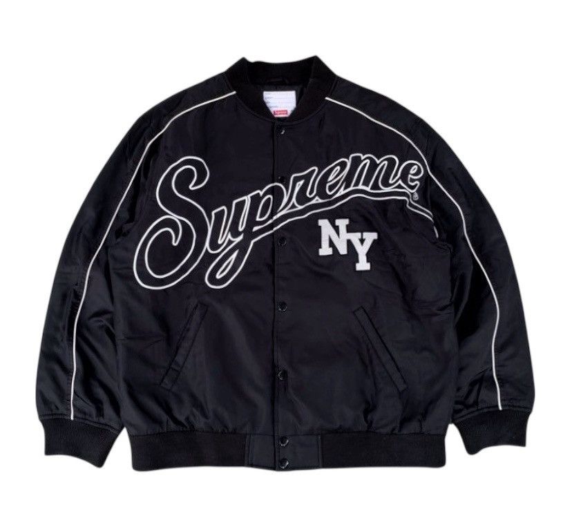 Supreme FW20 Supreme Contrast Script Varsity Jacket Size US XL / EU 56 / 4 - 1 Thumbnail
