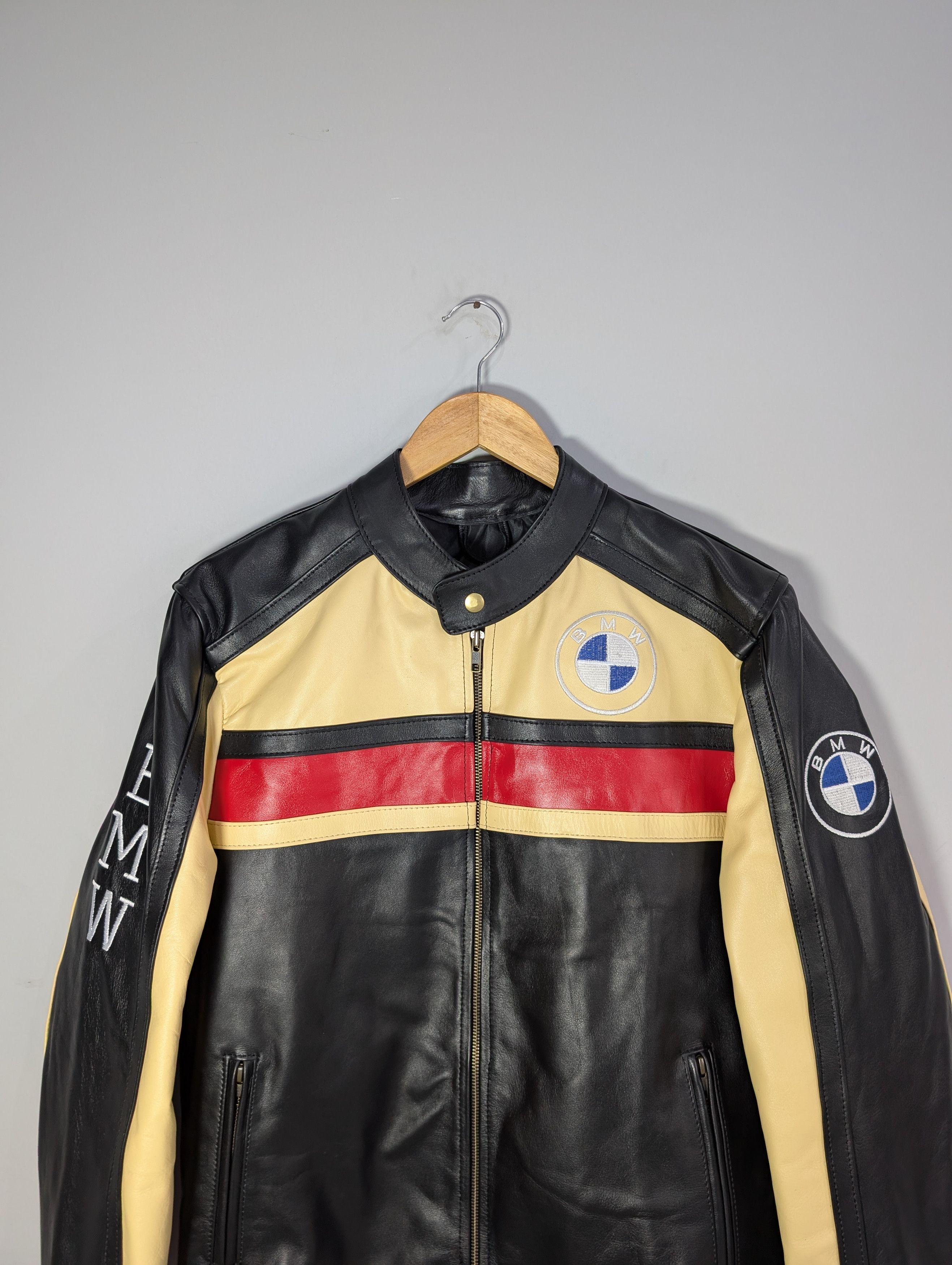 Vintage 🔥BMW🔥 Vintage 70s Racing Leather Jacket Rare Size XL / US 12-14 / IT 48-50 - 3 Thumbnail
