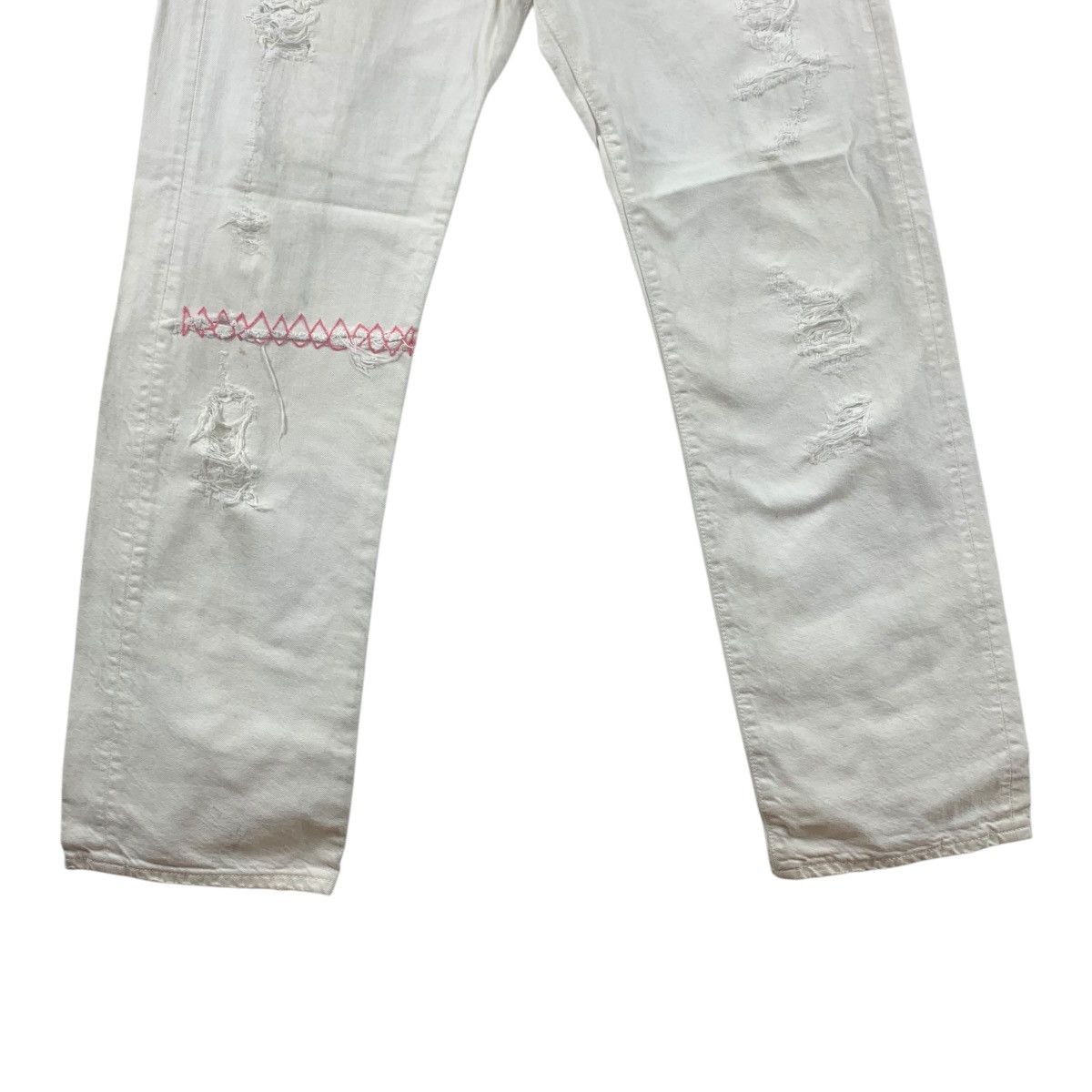 Levi's × Vintage Vintage LEVI’S lot 501 distressed white colour jeans Size 31" - 11 Thumbnail