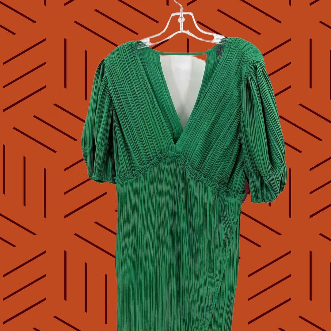 anthropologie green midi dress By Medium Short Sleeve DRESSES WITH TRAIN