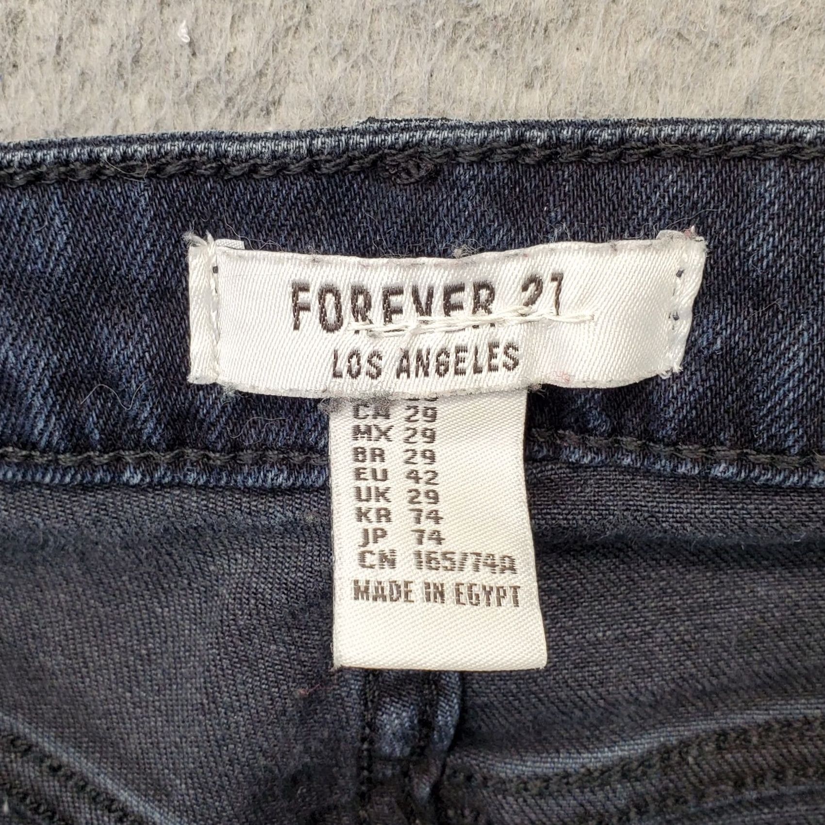 Forever 21 Forever 21 Skinny Jeans Womens 29 Blue Denim Distressed Button Fly Jeans Size 29" - 7 Thumbnail
