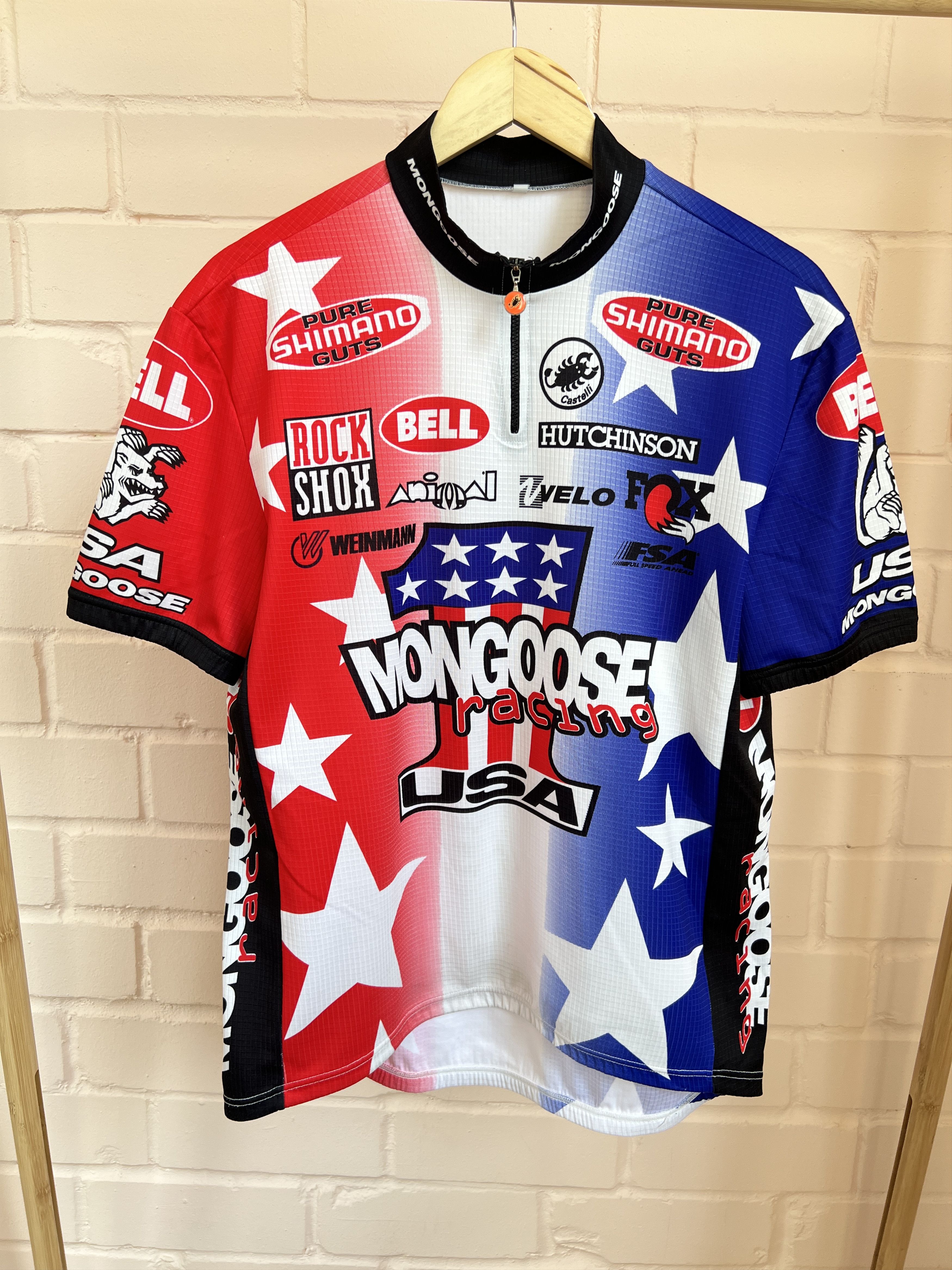 Vintage Vintage Castelli Mongoose USA Printed Shimano Jersey Size US XL / EU 56 / 4 - 4 Thumbnail