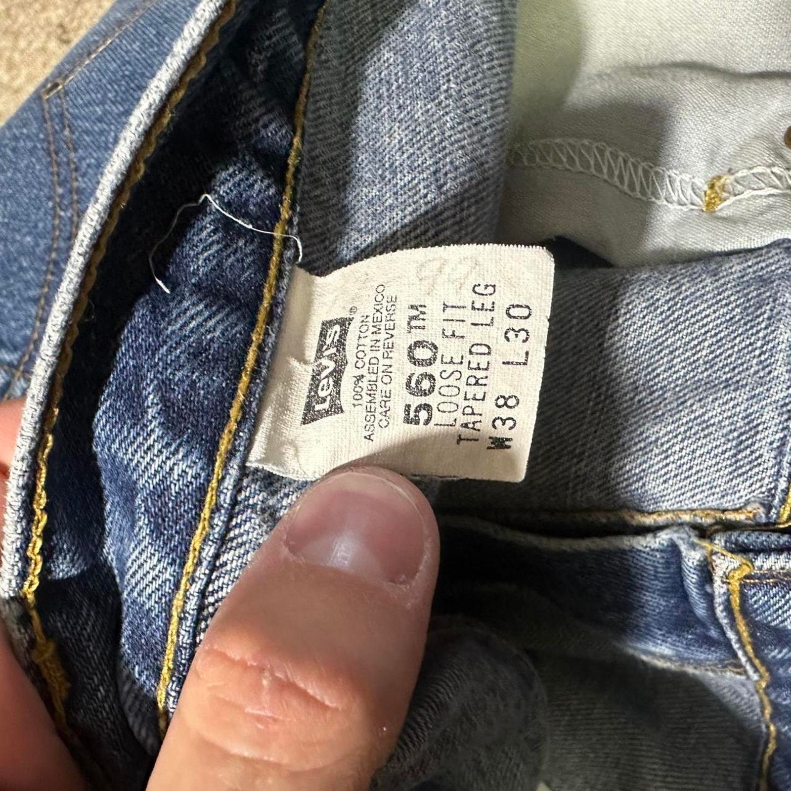 Levi's Vintage 90s Levi’s 560 Baggy Jeans Light Blue Loose Fit Pant Size US 38 / EU 54 - 3 Thumbnail