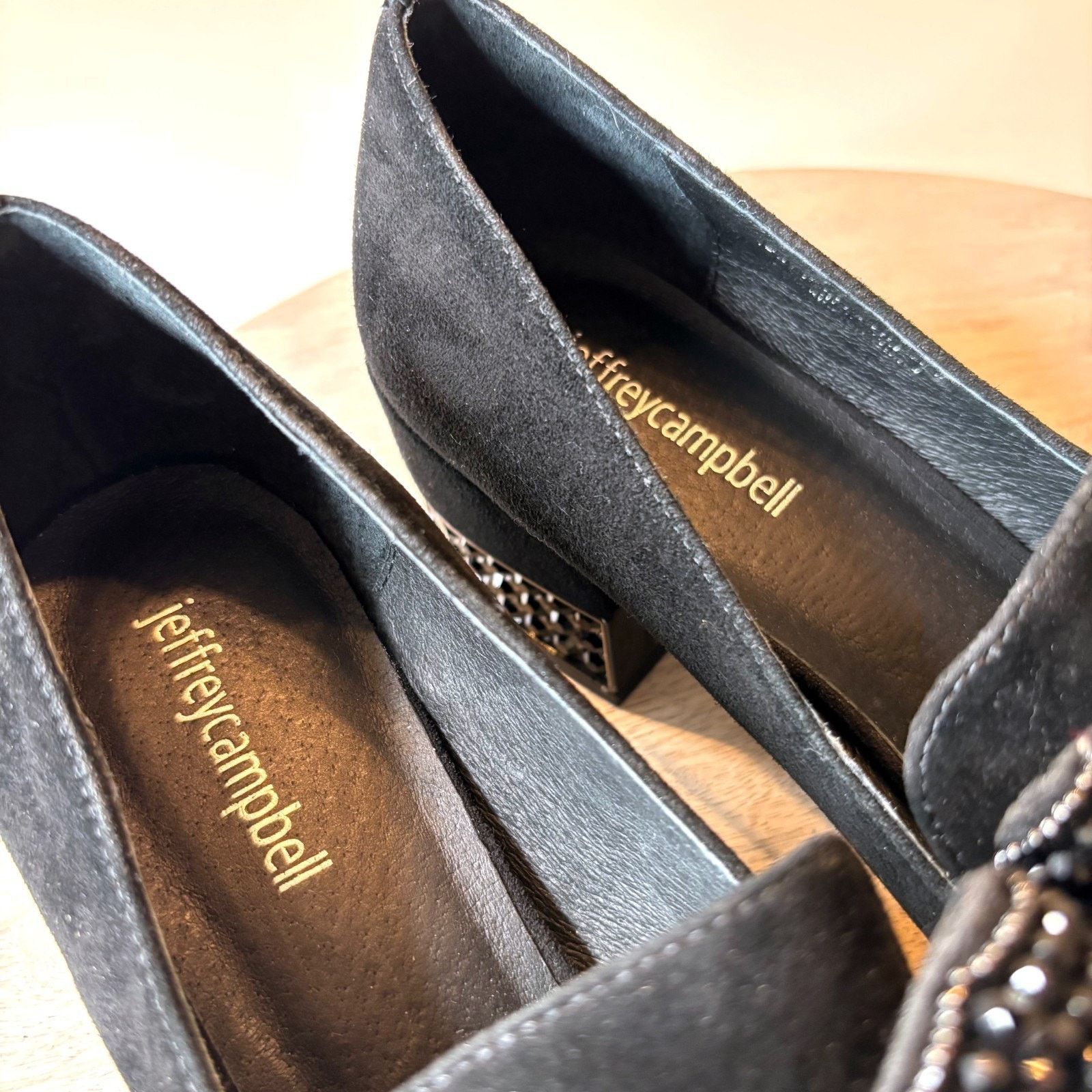 Jeffrey Campbell Jeffrey Campbell Valenti Black Suede Bow Crystal Pumps 9.5 Size US 9.5 / IT 39.5 - 9 Thumbnail