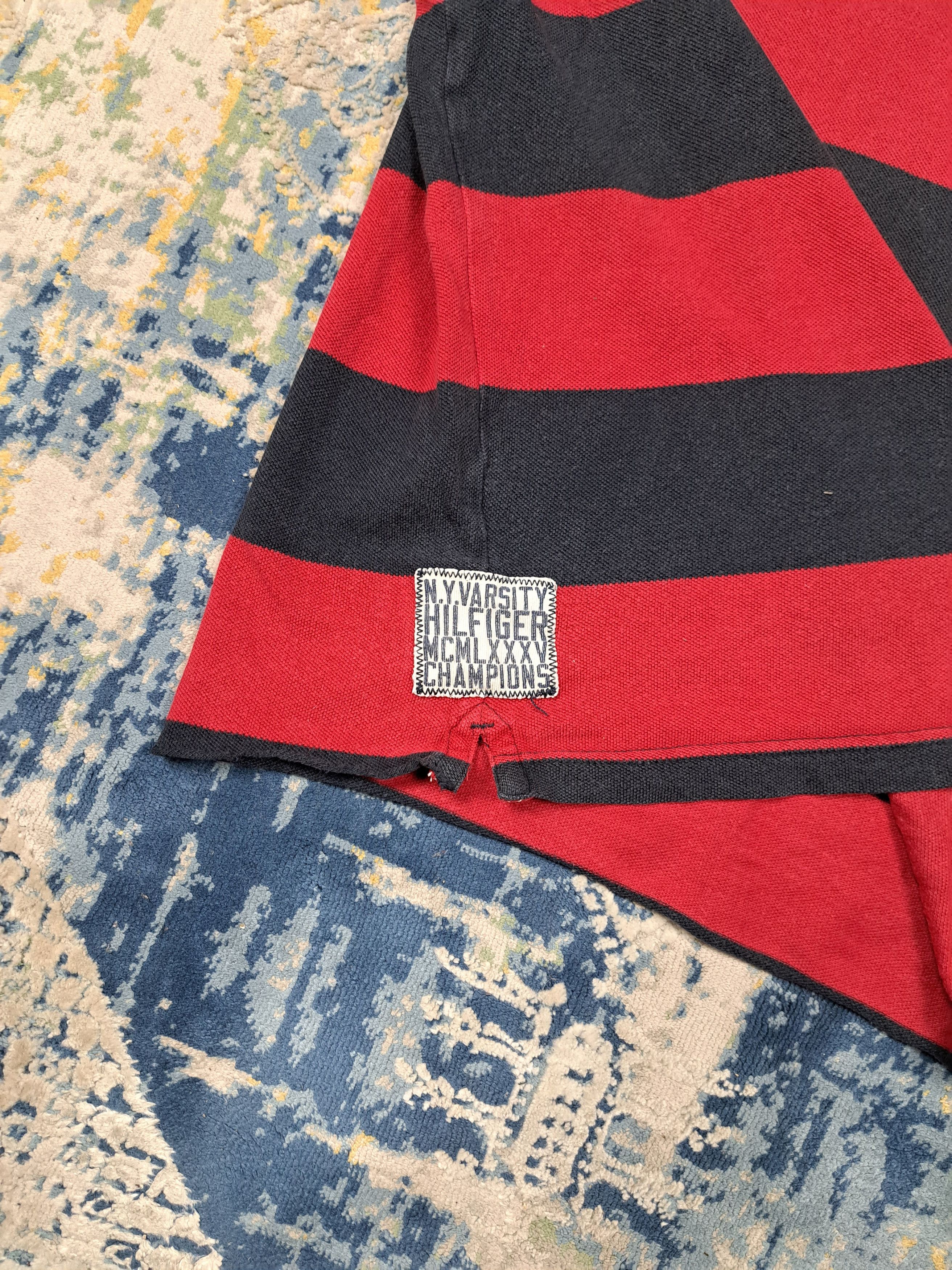 Tommy Hilfiger Hilfiger Spellout Logo Striped Rugby Polo Shirt y2k Drip Size US XL / EU 56 / 4 - 6 Thumbnail