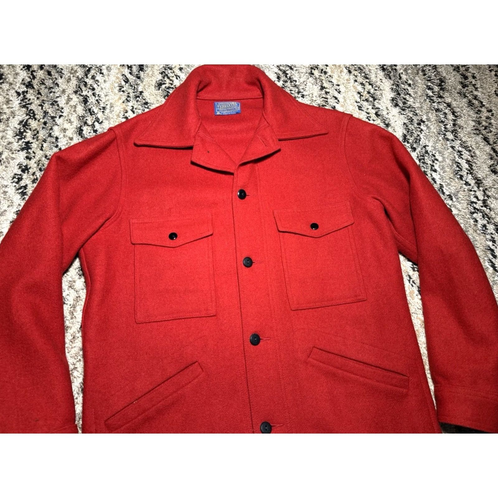 Pendleton VINTAGE Pendleton Mackinaw Hunting Mens Shirt Jacket Wool Red Medium Made In USA Size US M / EU 48-50 / 2 - 4 Thumbnail