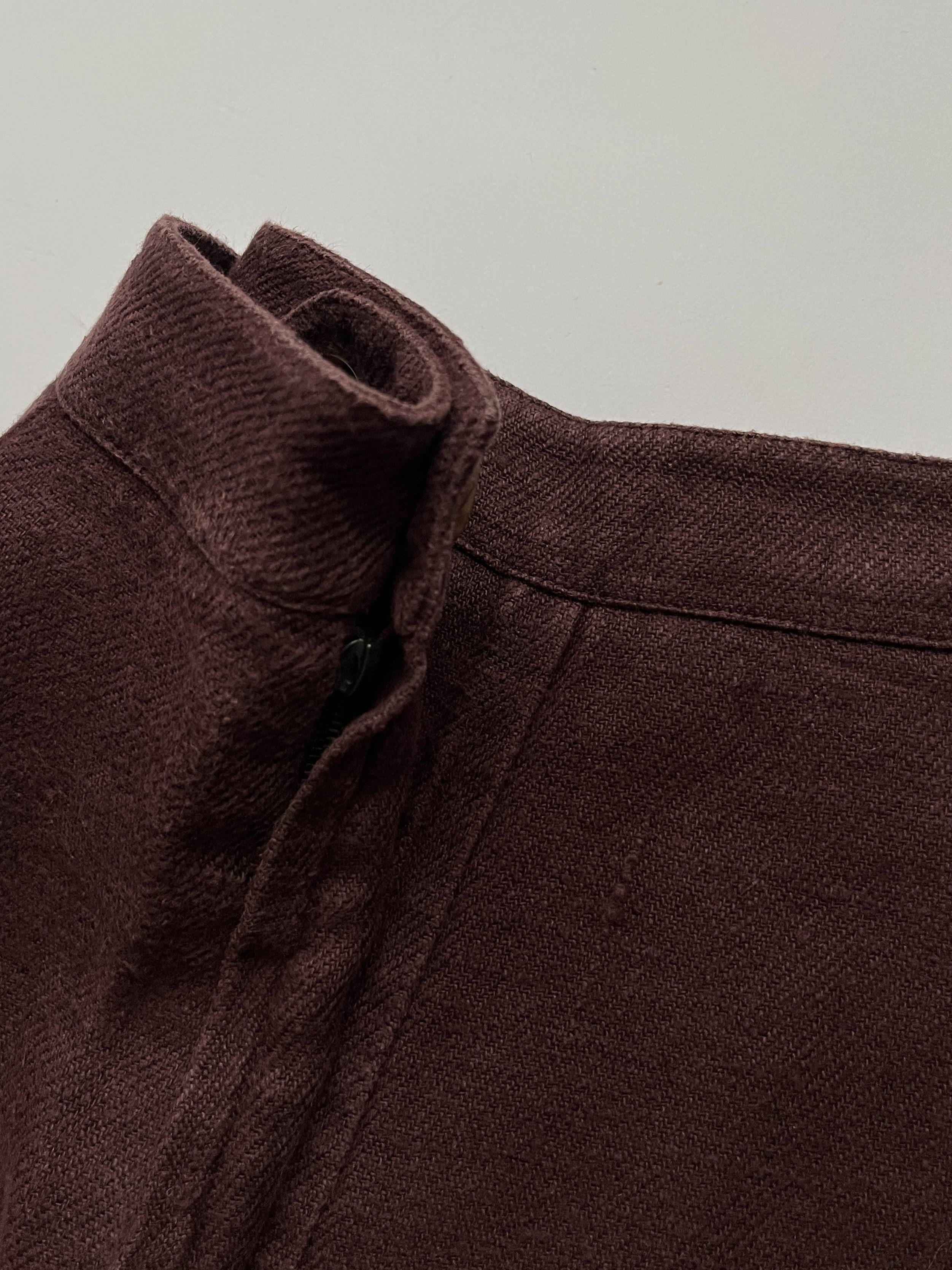 Hermes ⚡️QUICK SALE⚡️Hermes Margiela Burgundy Linen Skirt Size 27" / US 4 / IT 40 - 6 Thumbnail