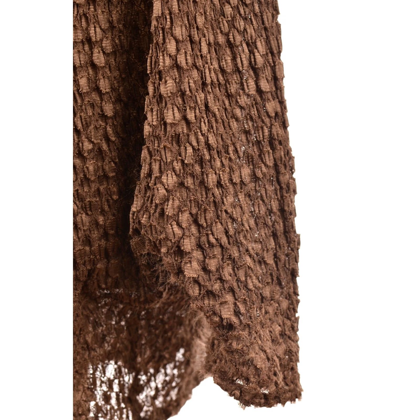 Vintage VINTAGE G. Barhel Paris Blouse Shirt Womens Brown 2 Polyamide Top Crochet Collar Made in France Size XS / US 0-2 / IT 36-38 - 6 Thumbnail