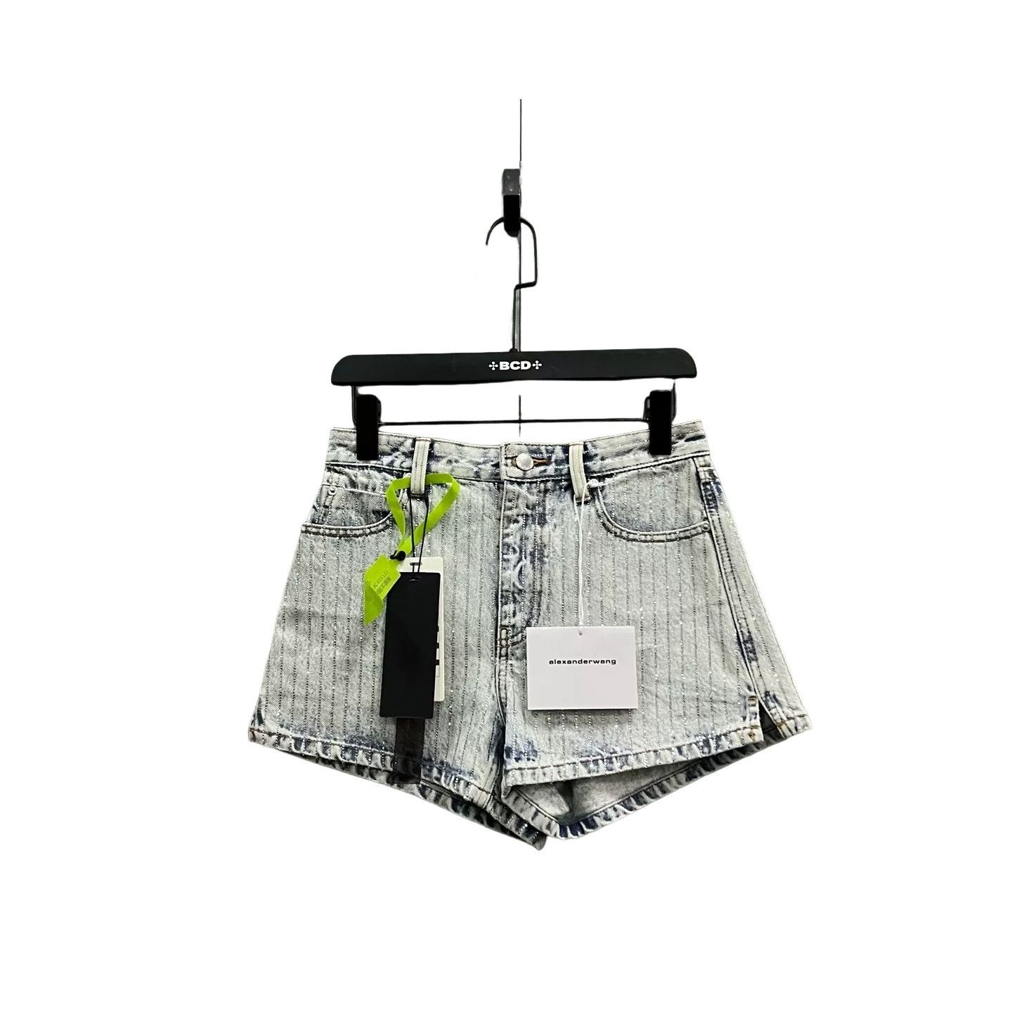 Alexander Wang Alexander Wang Crystal Striped Denim Shorts 24 Size 24" / US 00 / IT 34 - 1 Thumbnail
