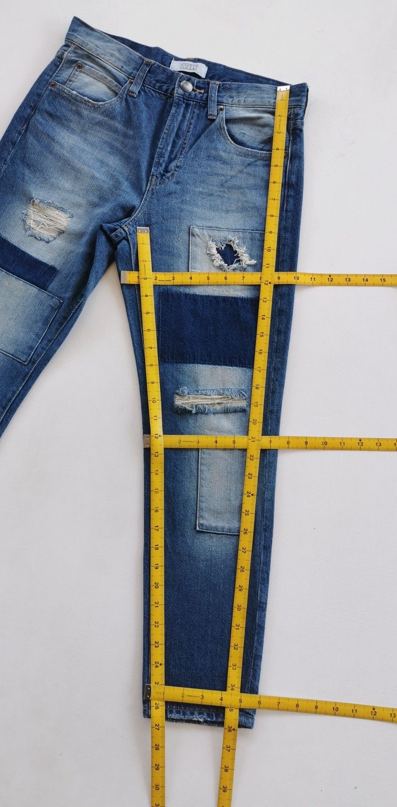 Japanese Brand Lowry Farm Japan Patchwork Ankle Denim Jeans Size 29" - 10 Thumbnail