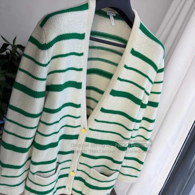 Loewe Loewe Green Striped Cardigan Size XXS / US 00 / IT 34 - 5 Thumbnail
