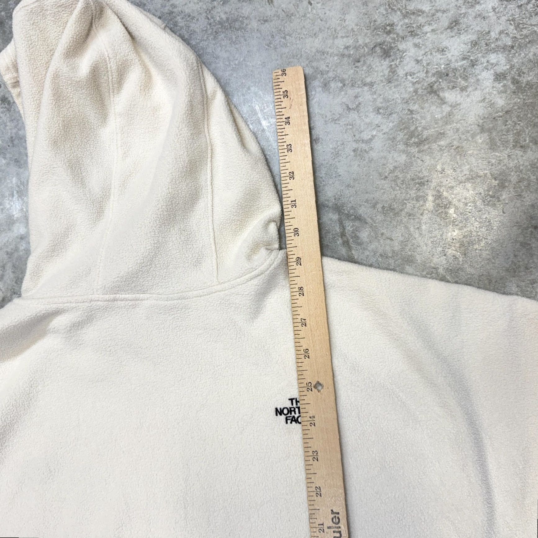 The North Face VINTAGE The North Face Hoodie Womens L White Fleece Pullover Logo Pockets Zip Crew Neck Size L / US 10 / IT 46 - 7 Thumbnail