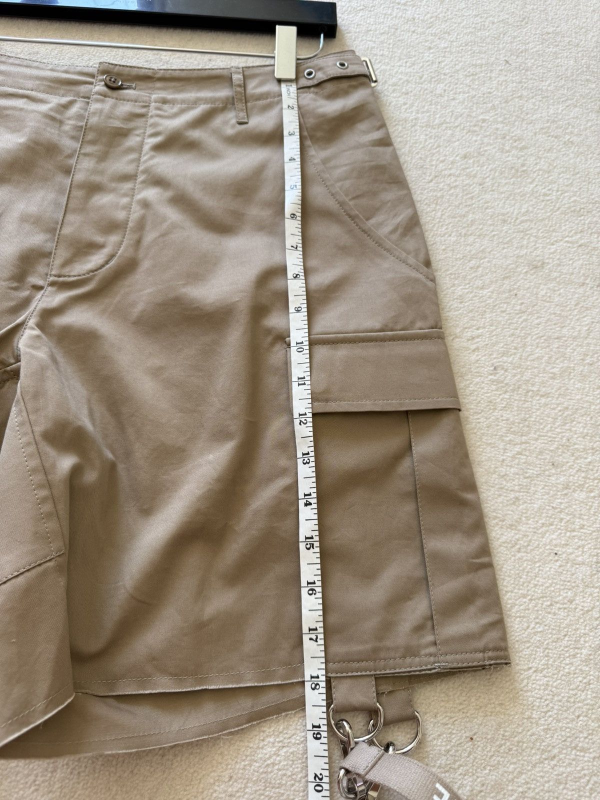 Celine × Hedi Slimane Celine khaki cargo shorts with Celine logo strap 50 Hedi Size US 34 / EU 50 - 4 Thumbnail