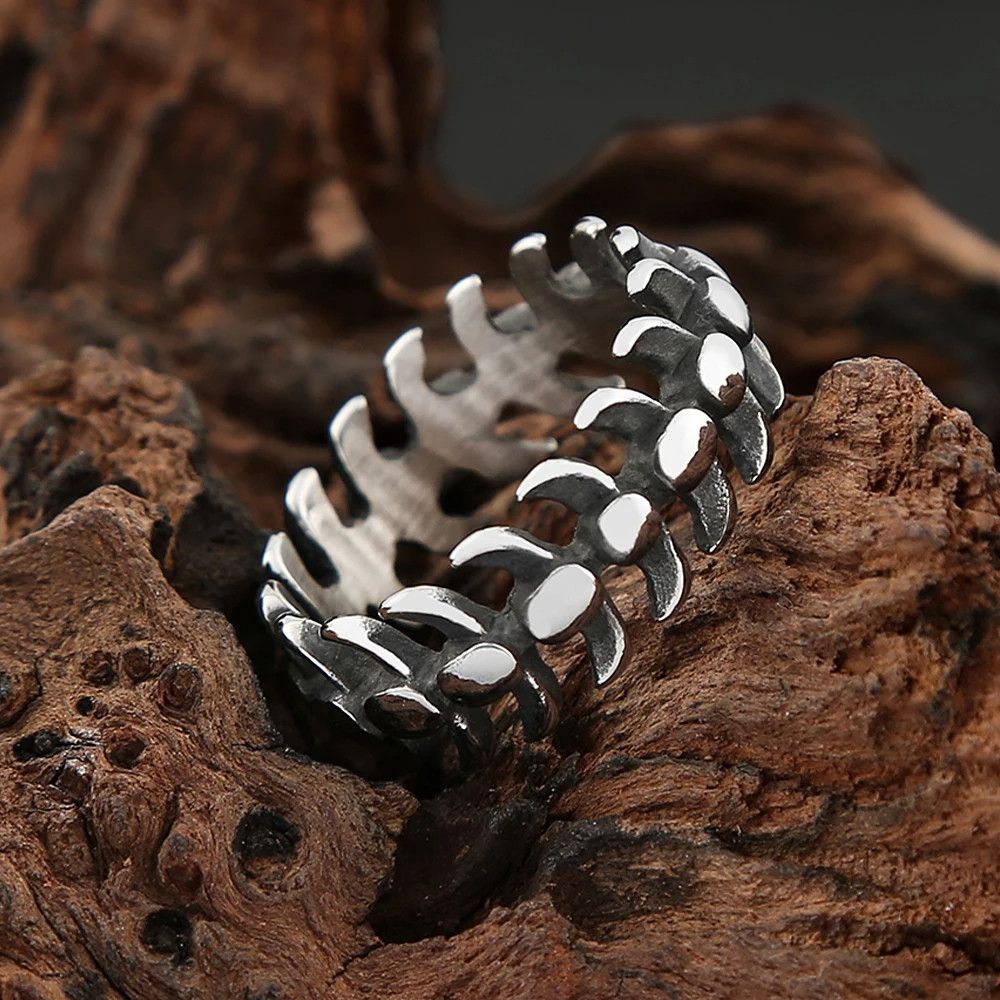 Jewelry Fish Bone Ring Jewelry Streetwear Fashion Gift Size ONE SIZE - 3 Thumbnail