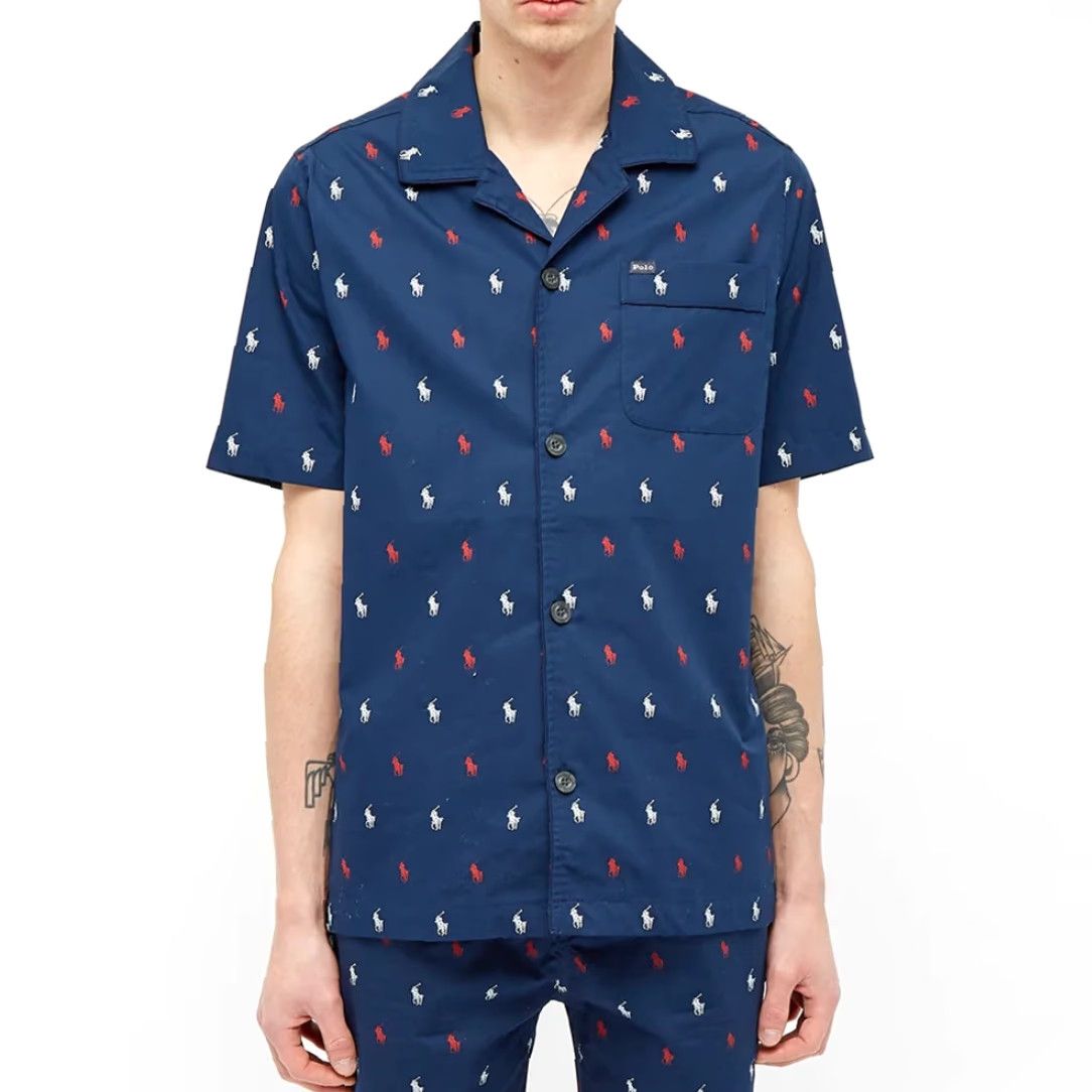 Polo Ralph Lauren Polo Ralph Lauren Pajama Top Shirt Allover Pony Short-Sleeve Multicolor Logo Collared Button Cotton Jersey Men Size L Instant Classic Size US S / EU 44-46 / 1 - 2 Thumbnail