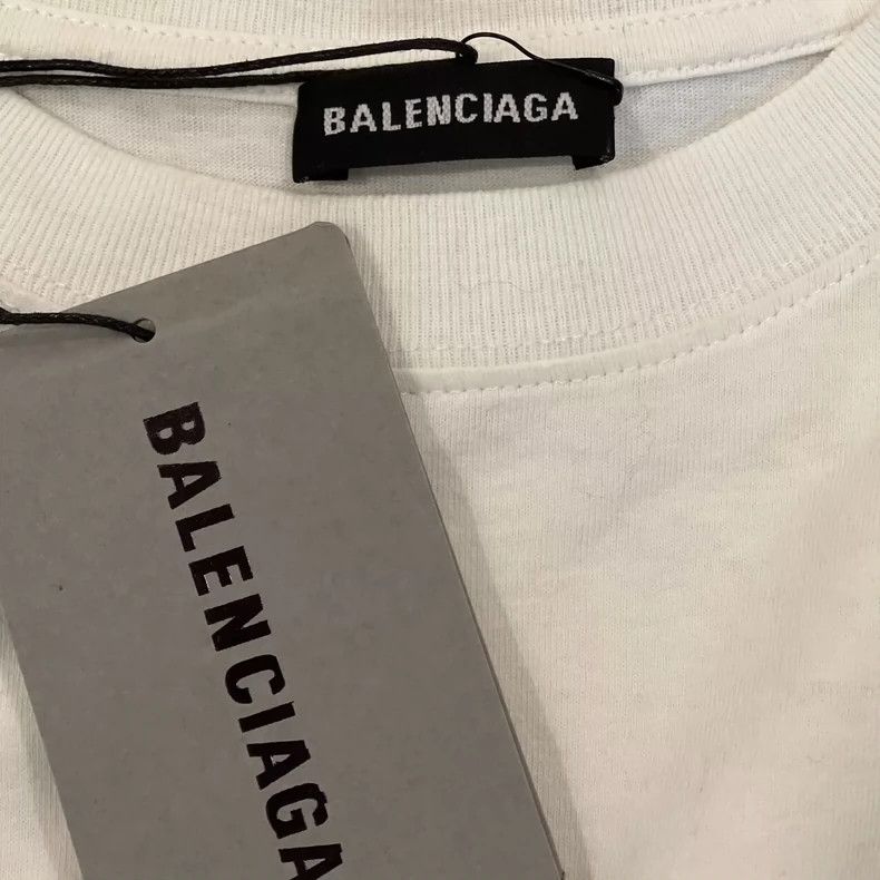 Balenciaga Balenciaga White Lock Logo Short Sleeve 2501-Nextarrow Size US M / EU 48-50 / 2 - 6 Thumbnail