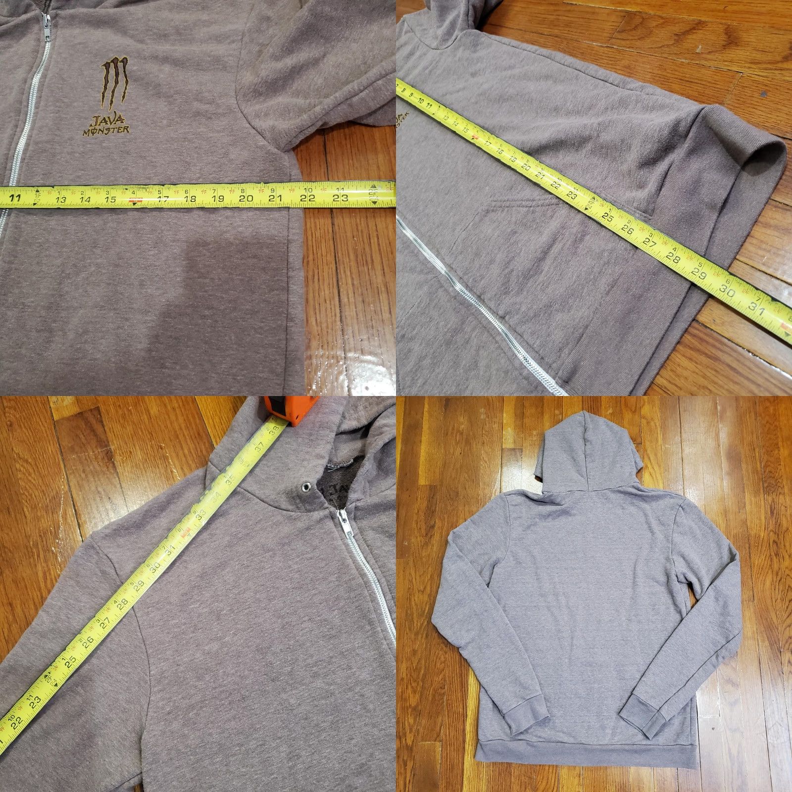 Vintage Java Monster Hoodie Mens 3XL Brown Full Zip Logo Embroidered Sweatshirt Size US XXL / EU 58 / 5 - 8 Thumbnail