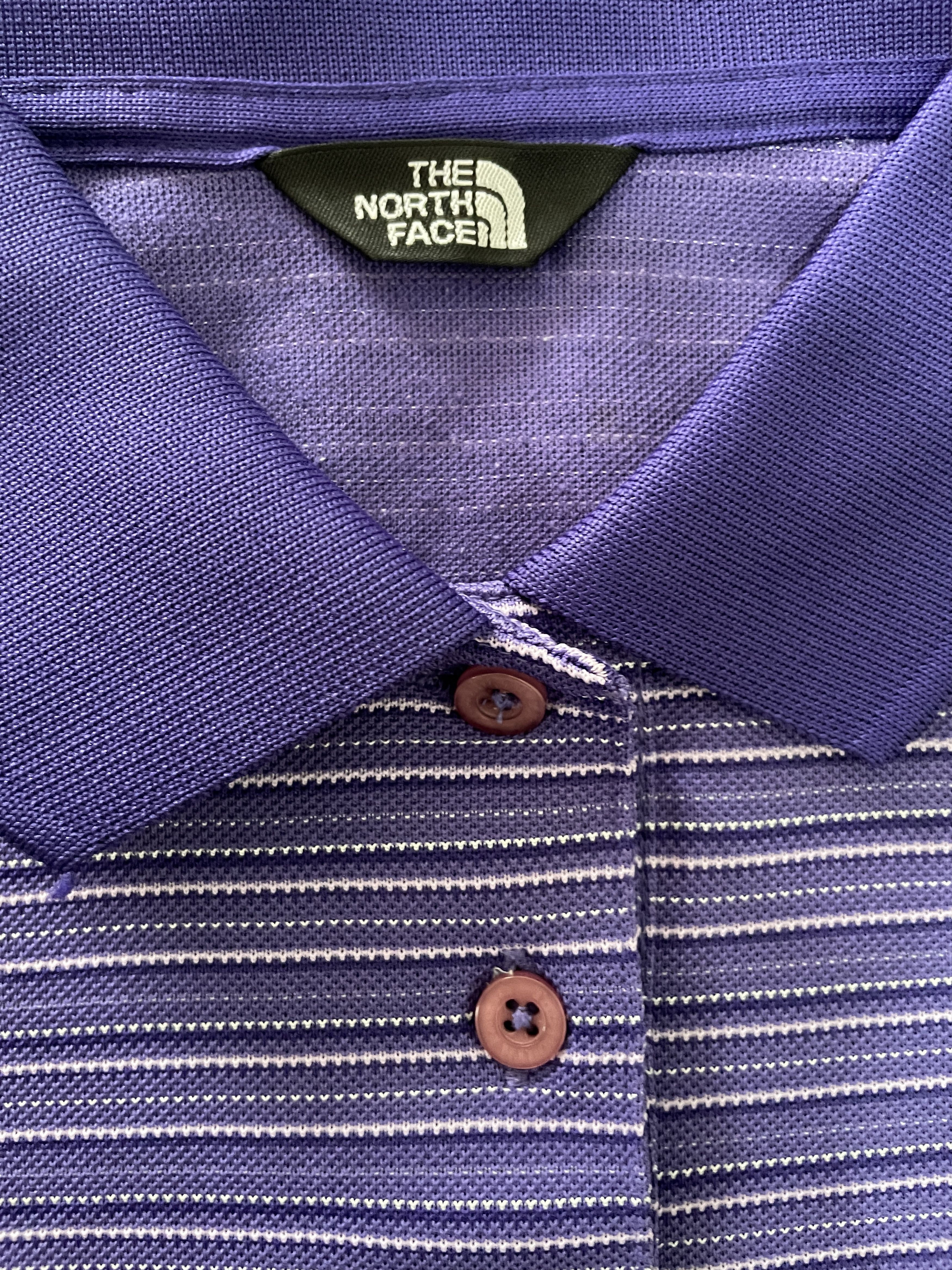 The North Face Vintage The North Face Long Sleeve Polo Purple Striped Shirt Size M / US 6-8 / IT 42-44 - 4 Thumbnail